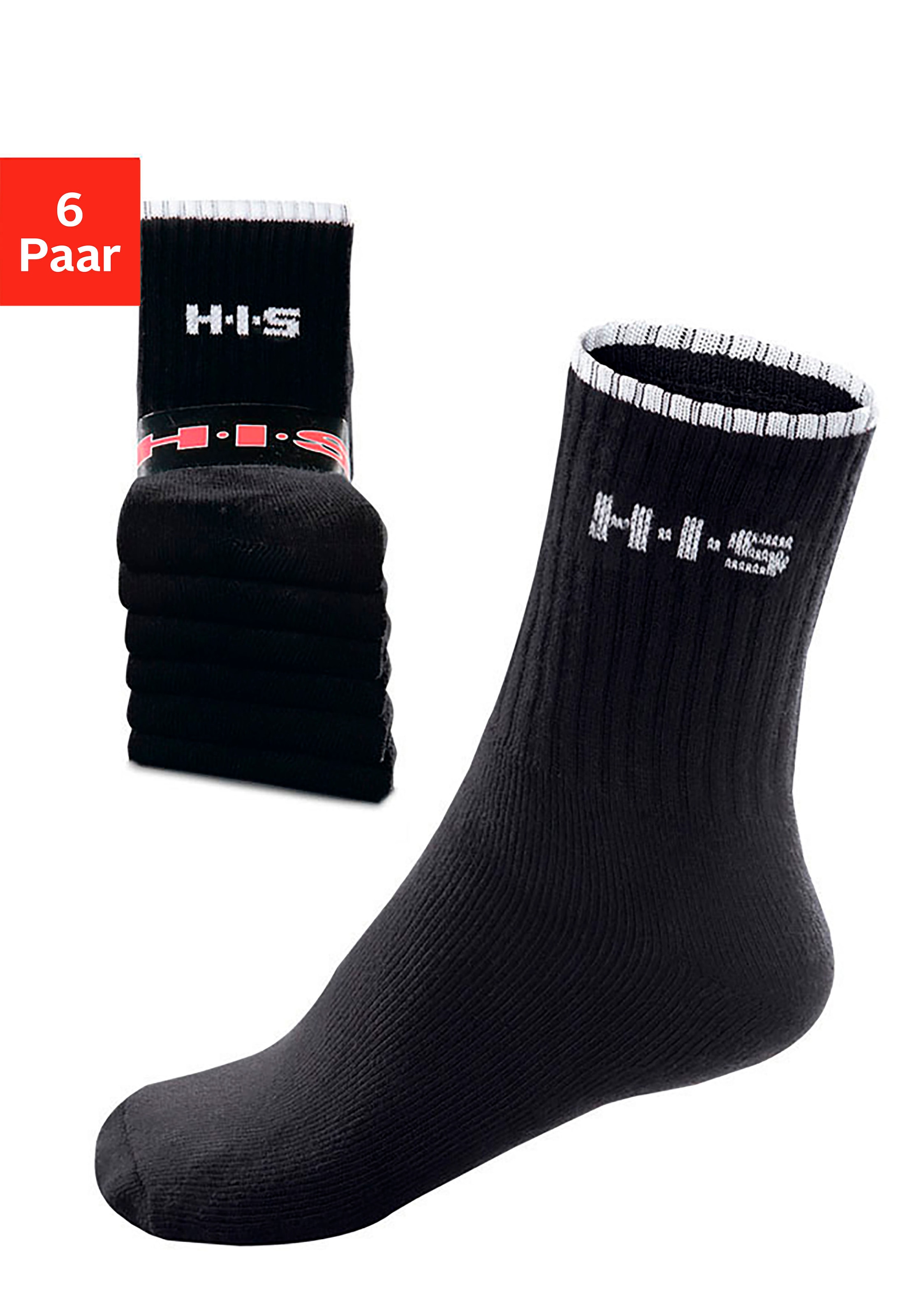 H.I.S Sportsocken Packung, 6 Stk. tlg. mit Frottee & verstärkten Belastungs günstig online kaufen