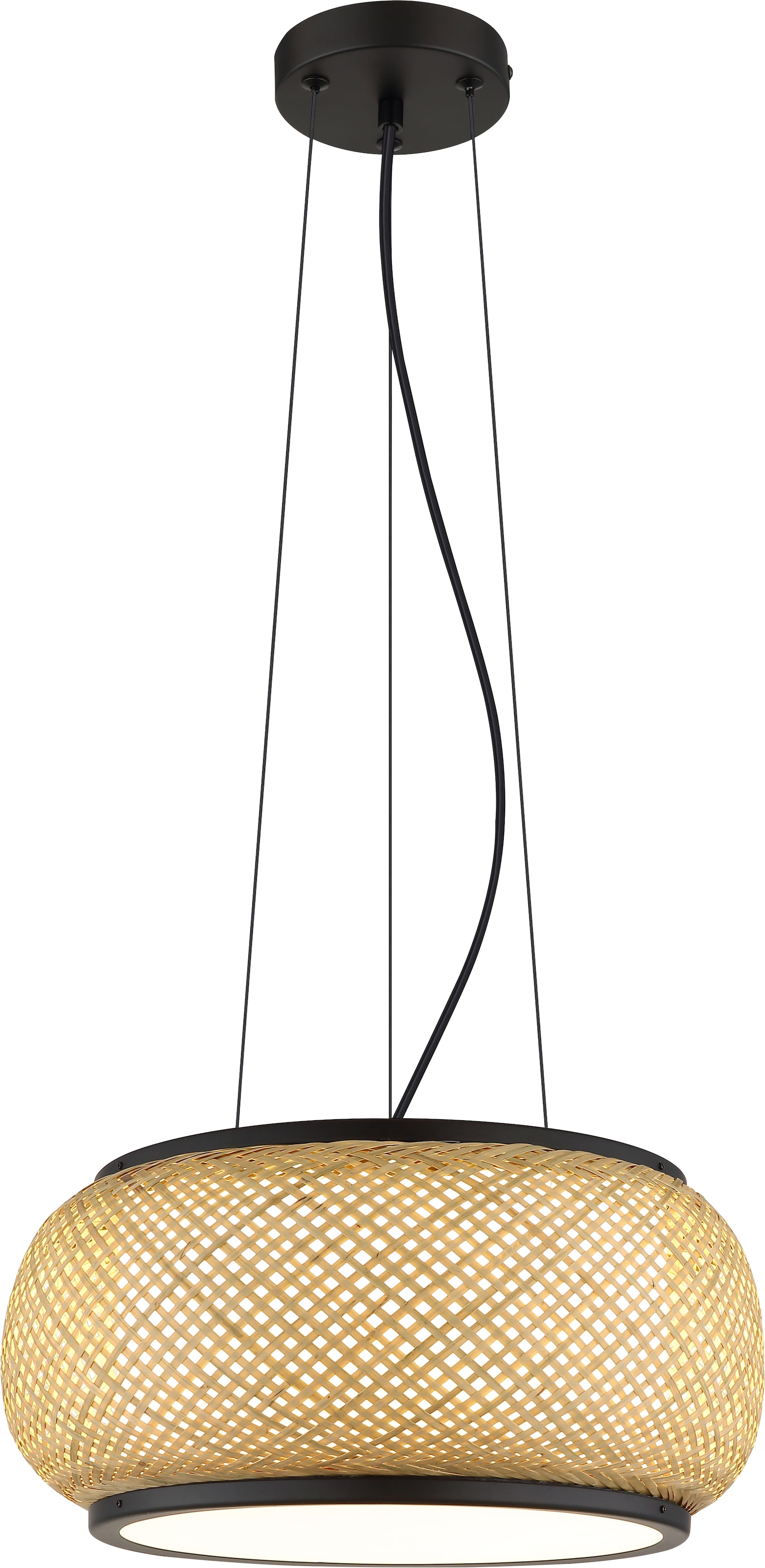 GLOBO LIGHTING Hängeleuchte »BAMBORA« LED-Modul 1 Stk. Schwarz Bambus Pendelleuchte LED CCT Memory, kürzbar