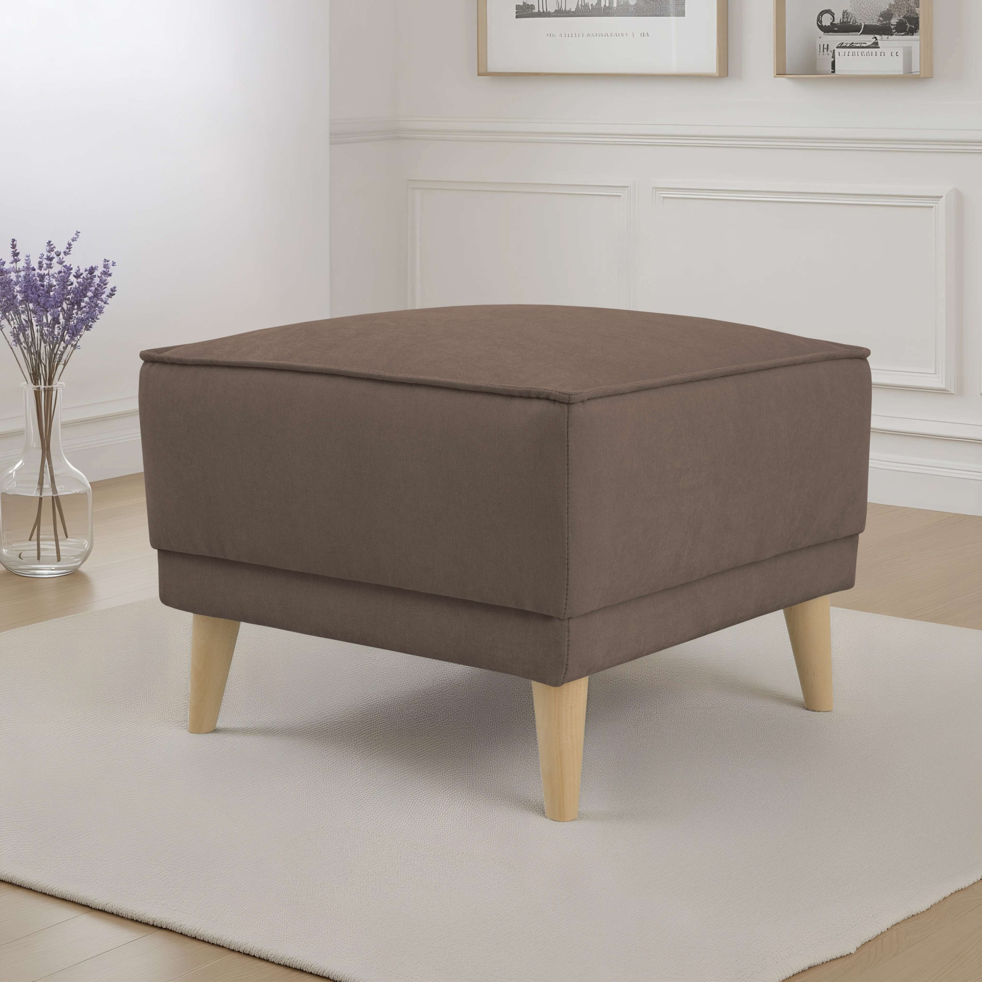 OTTO home Polsterhocker "Oland Skandi" passend zur Serie Oland Skandi, Skandi-Design, Massivholzfüße