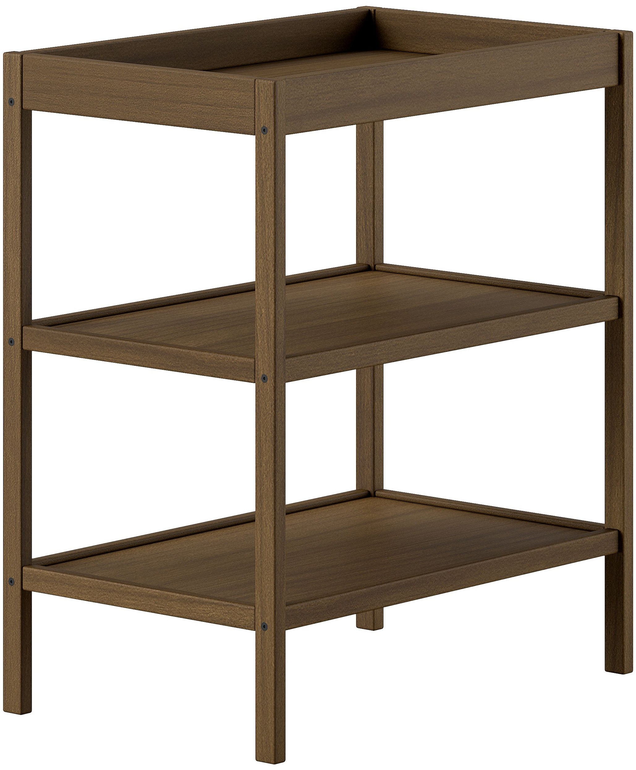 Vipack Babymöbel-Set »DINO, ideal für Ihr Kinderzimmer, Made in Europe, Buche massiv« best. aus Babybett 70/140 umbaubar zum Juniorbett u. Wickelregal, 2 tlg. Liegefläche 3-fach höhenverstellbar, Ausf. Buche Nussbaumfarbig