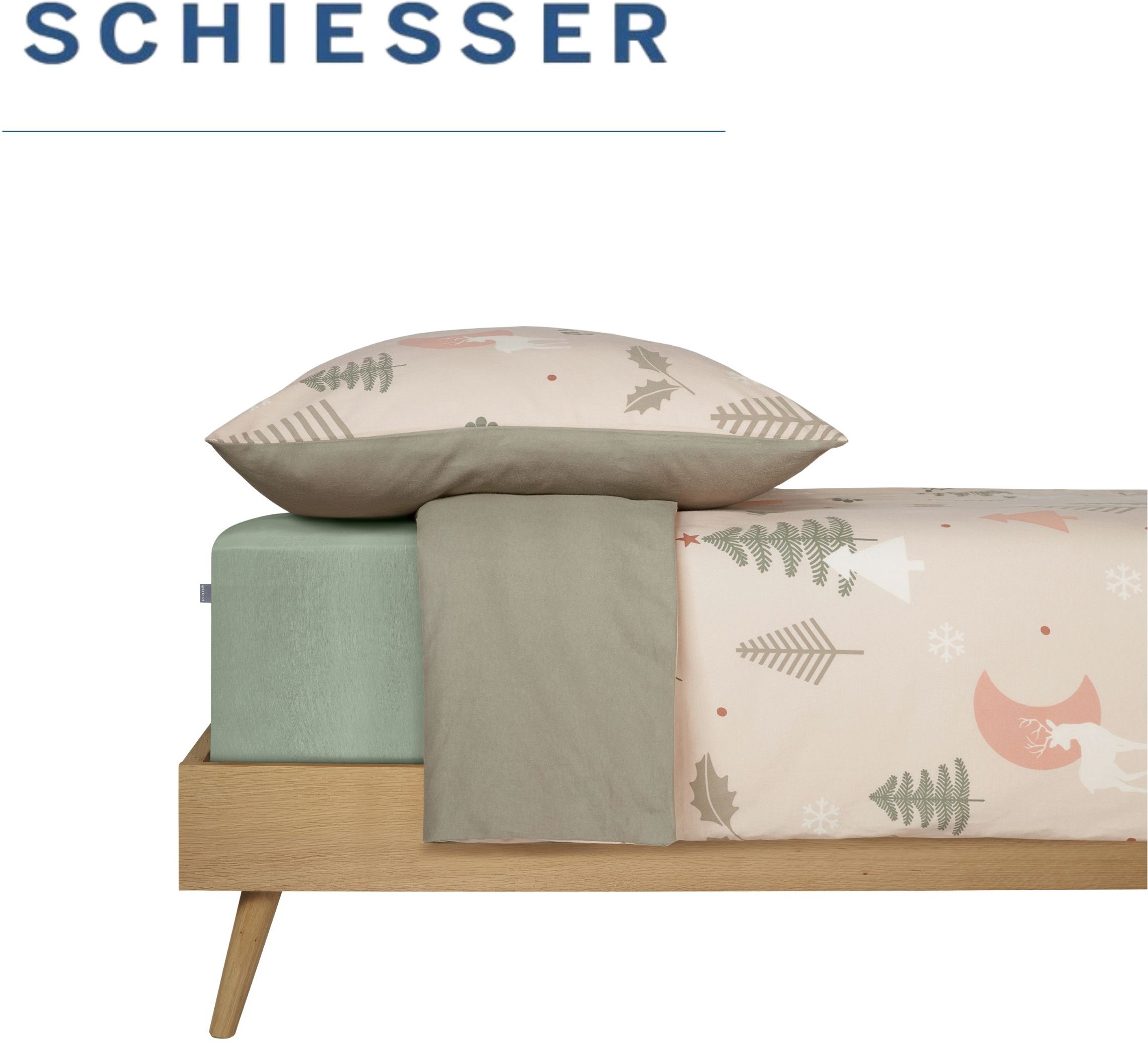 Schiesser Wendebettwäsche »Uma aus weicher Baumwolle im Nordic-Look« 2 Stk. OEKO-TEX® MADE IN GREEN