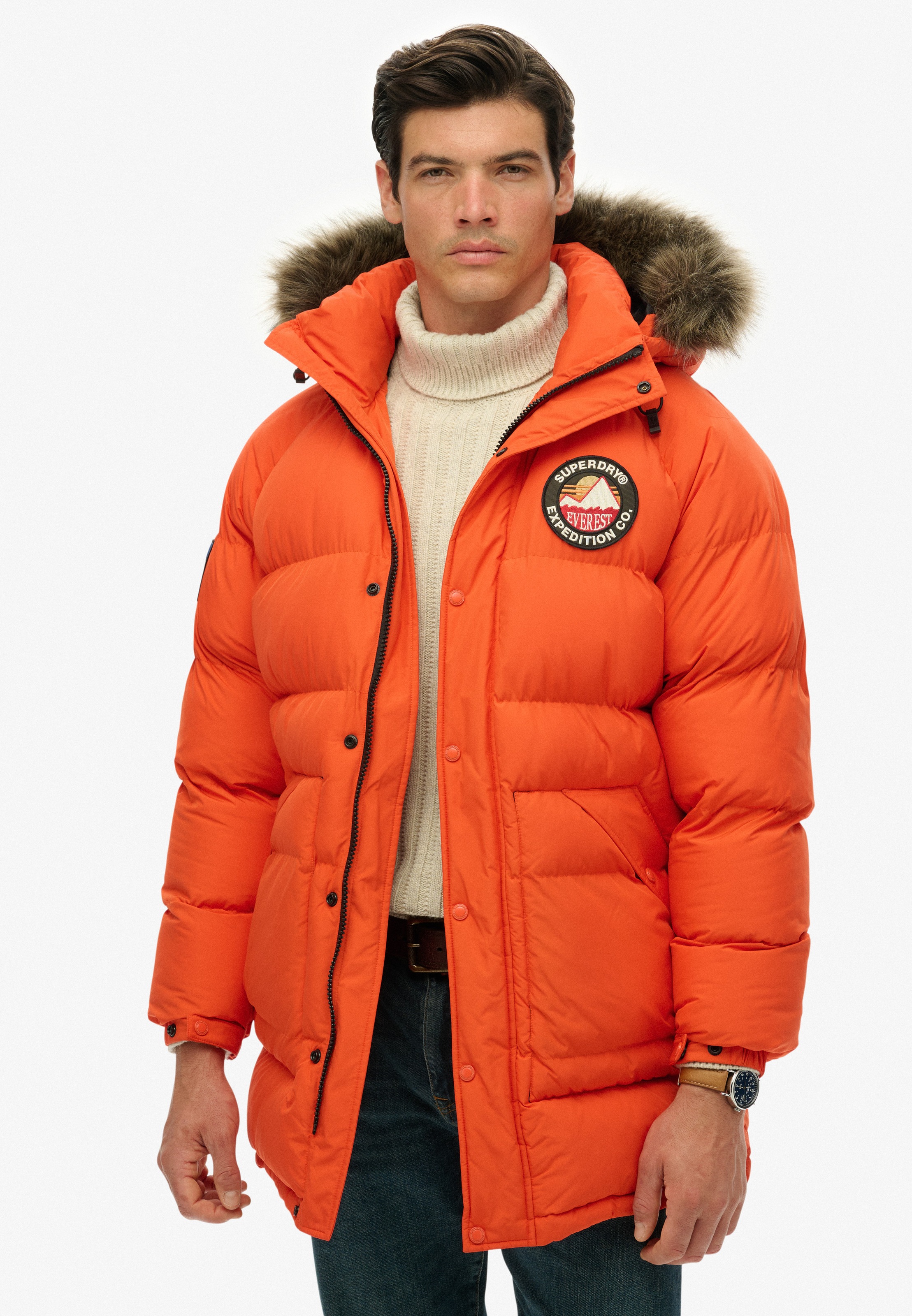 Superdry Steppjacke "EVEREST LONGLINE BAFFLED PARKA" mit Kapuze günstig online kaufen