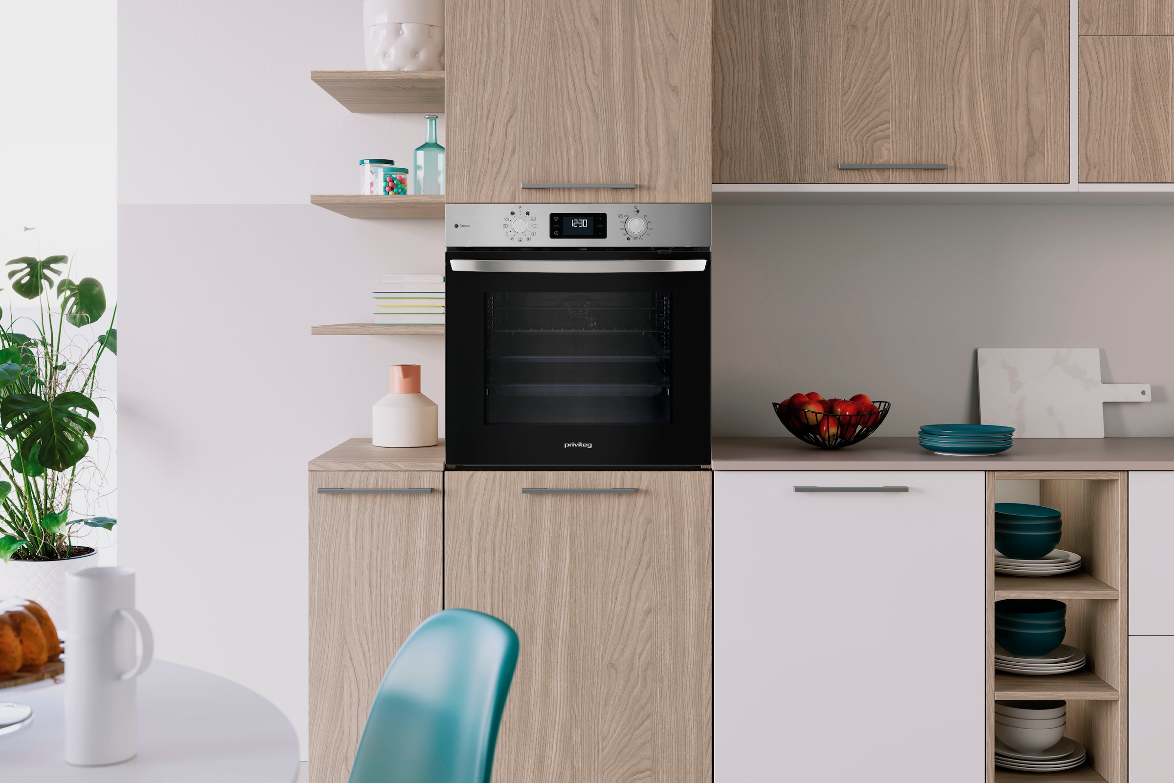 Privileg Einbaubackofen  »PBA2S85HU1«, mit Teilauszug, Hydrolyse