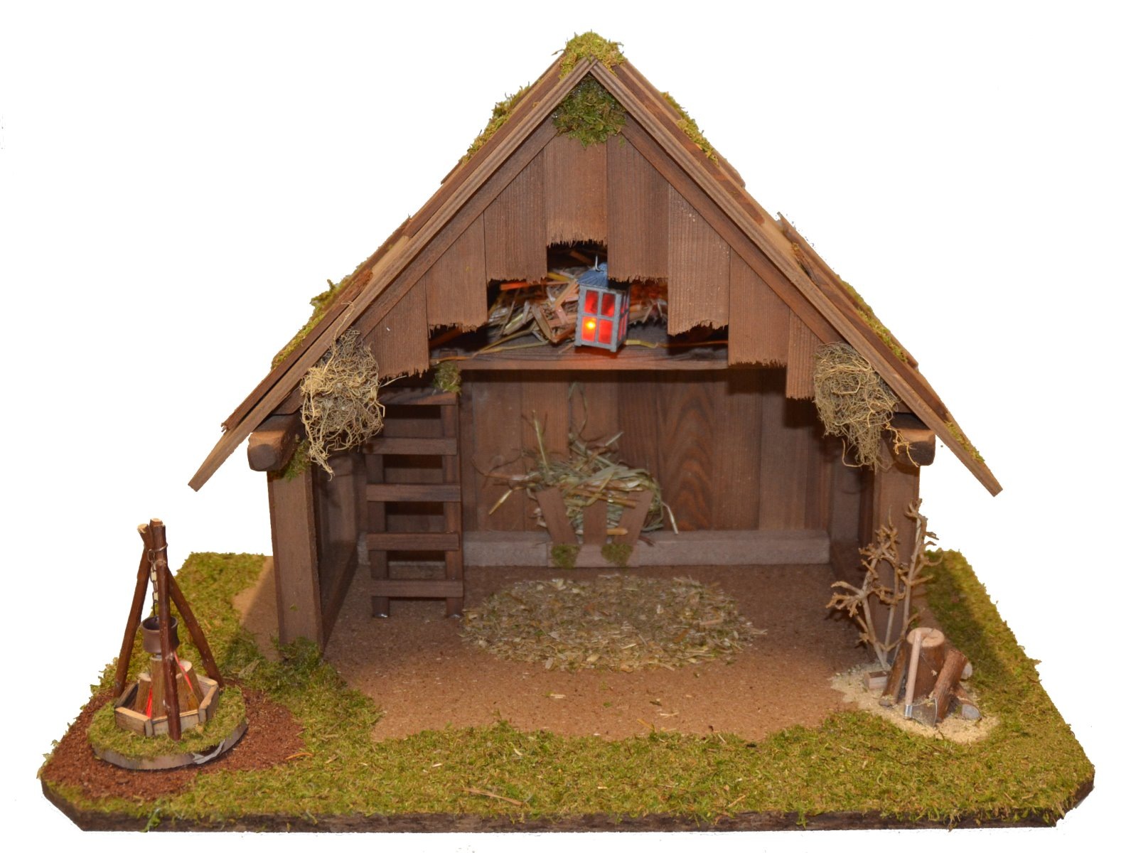 Alfred Kolbe Krippe "Krippenstall ohne Trafo" mit Laterne, Lagerfeuer, Hack günstig online kaufen