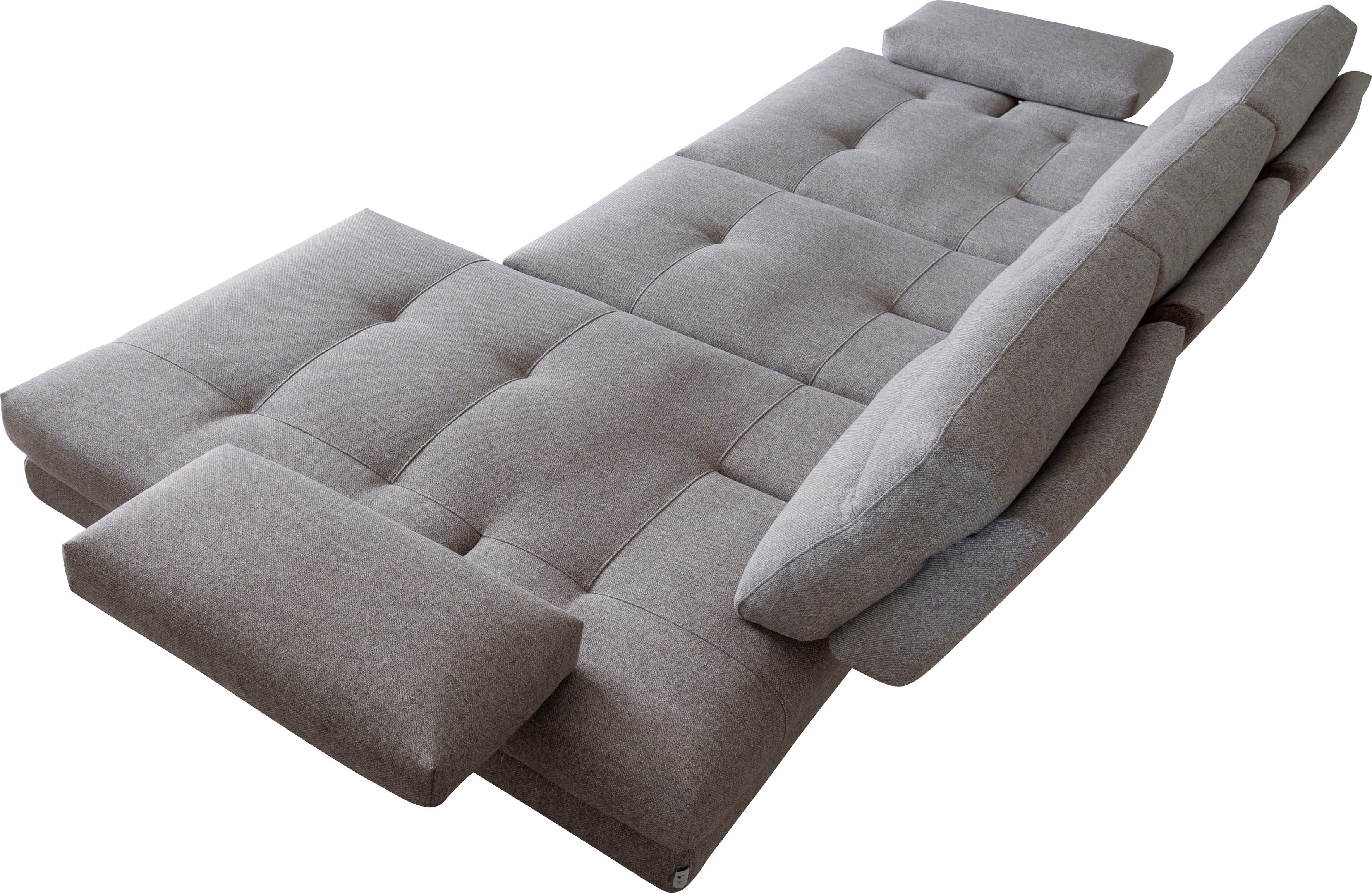 CALIA ITALIA Ecksofa "Toby Wing, B/T: 278/153 cm, Designsofa mit hohem Sitzkomfort, L-Form" inklusive Sitztiefenverstellung, Füße in chrom glänzend