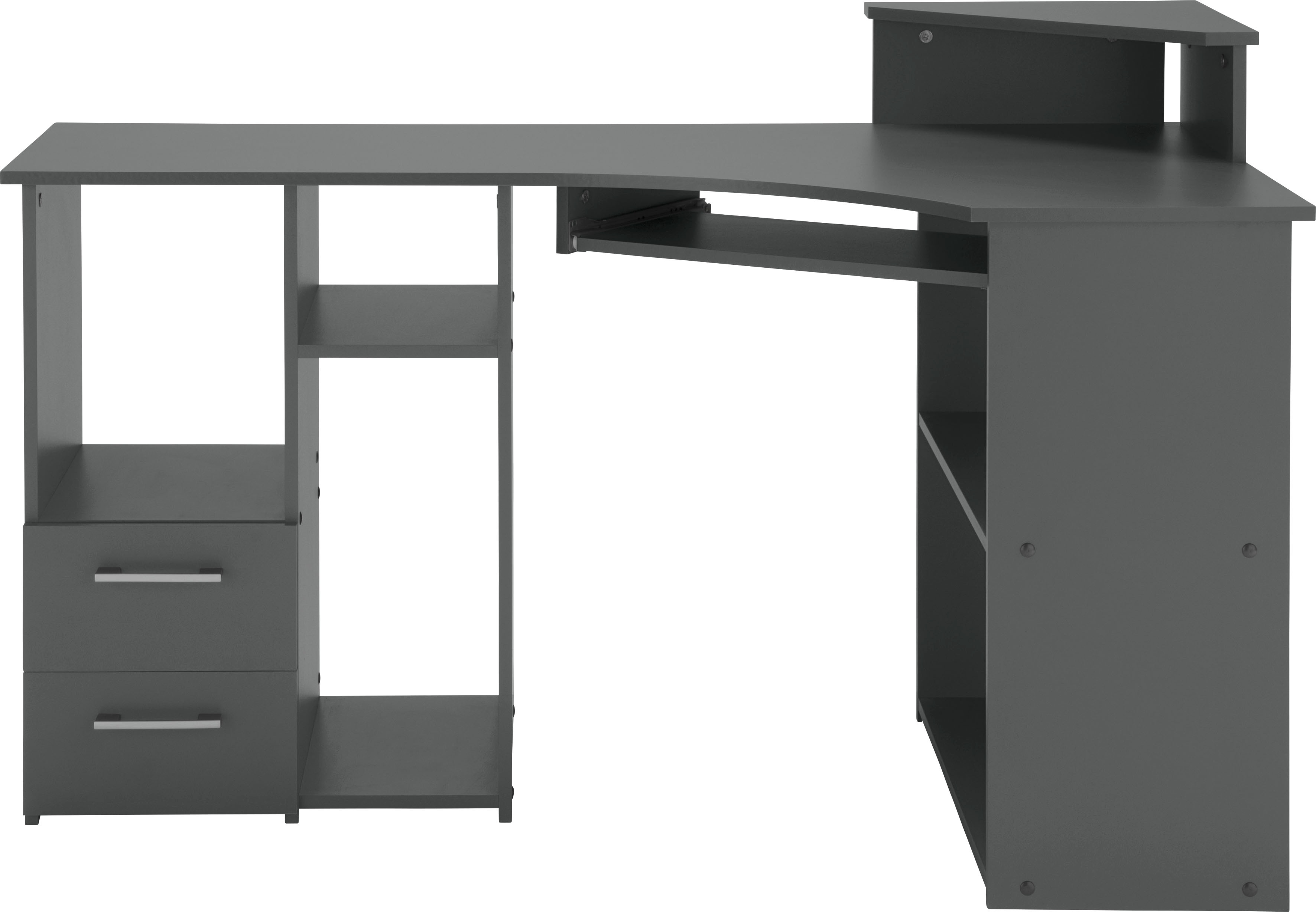 Thumbnail - VOGL Möbelfabrik Schreibtisch "Sam", in 2 Größen, mit Tastaturauszug & Monitoraufsatz, opt. Towerfach