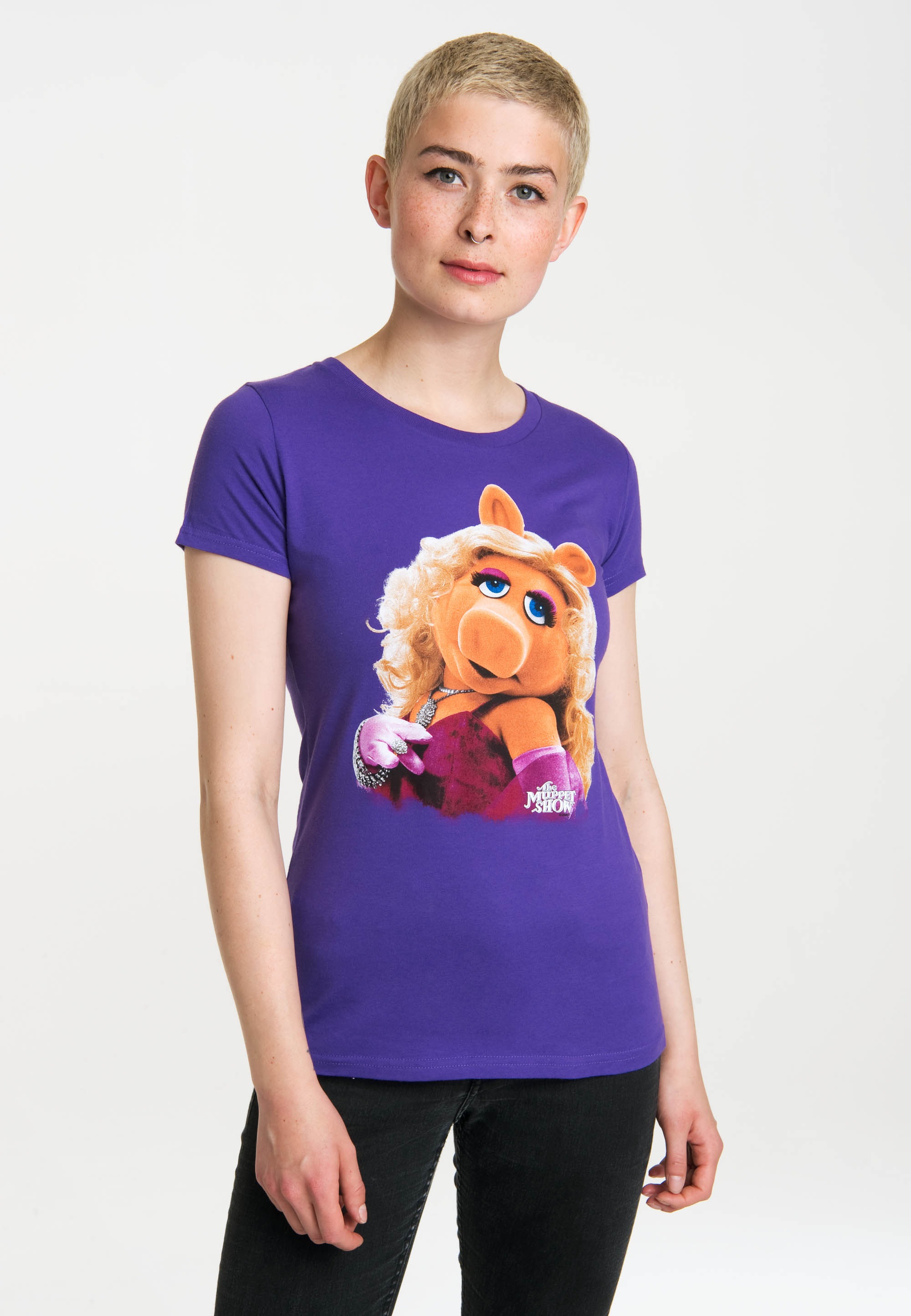 LOGOSHIRT T-Shirt »Miss Piggy - Portrait«, mit auffälligem Piggy-Print