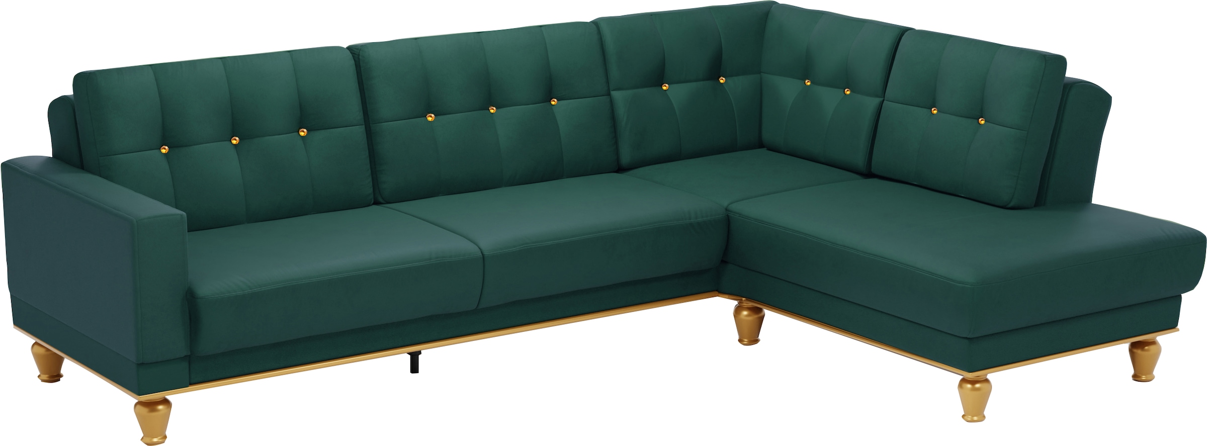 sit&more Ecksofa "Orient 5 V L-Form", mit Strass-Stein, wahlweise mit Bettf günstig online kaufen