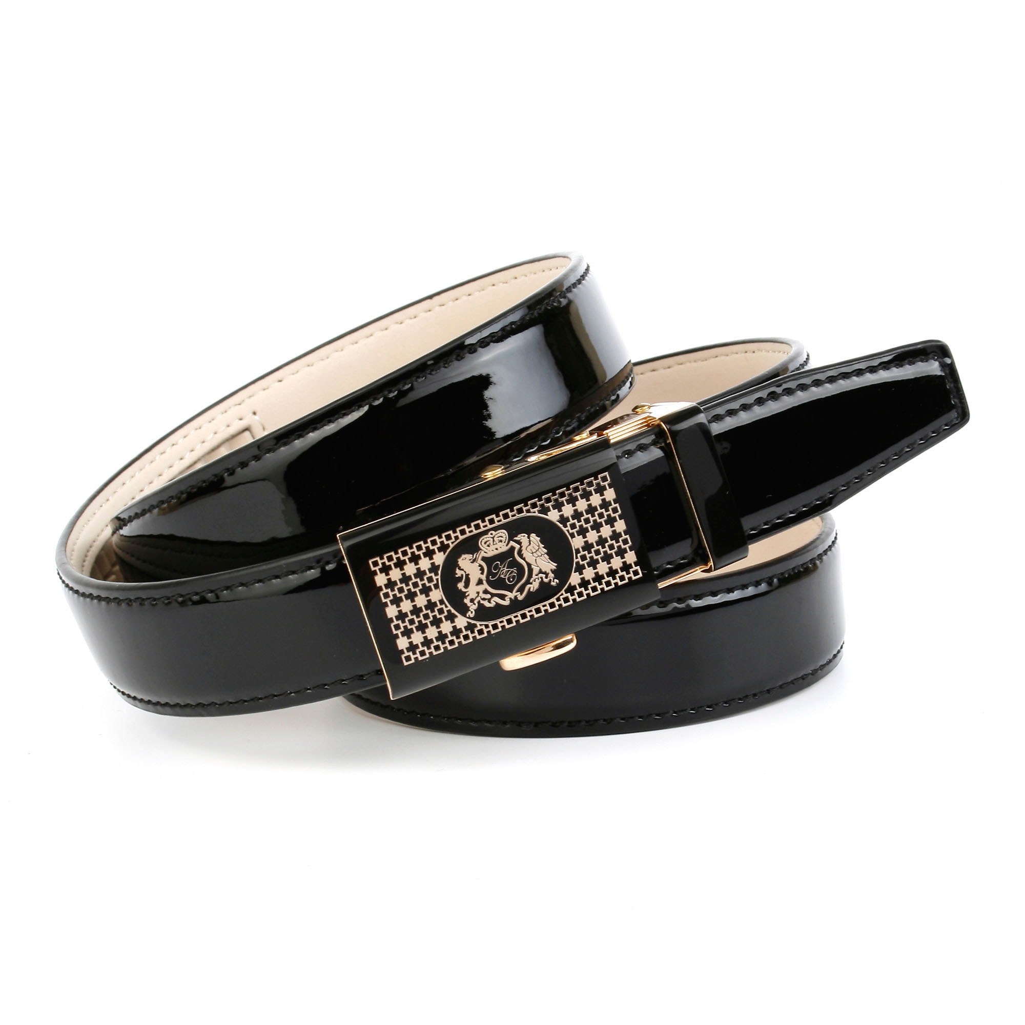 Anthoni Crown Ledergürtel, mit Glas-Schließe BAUR | goldfarbener, gemusterter online kaufen