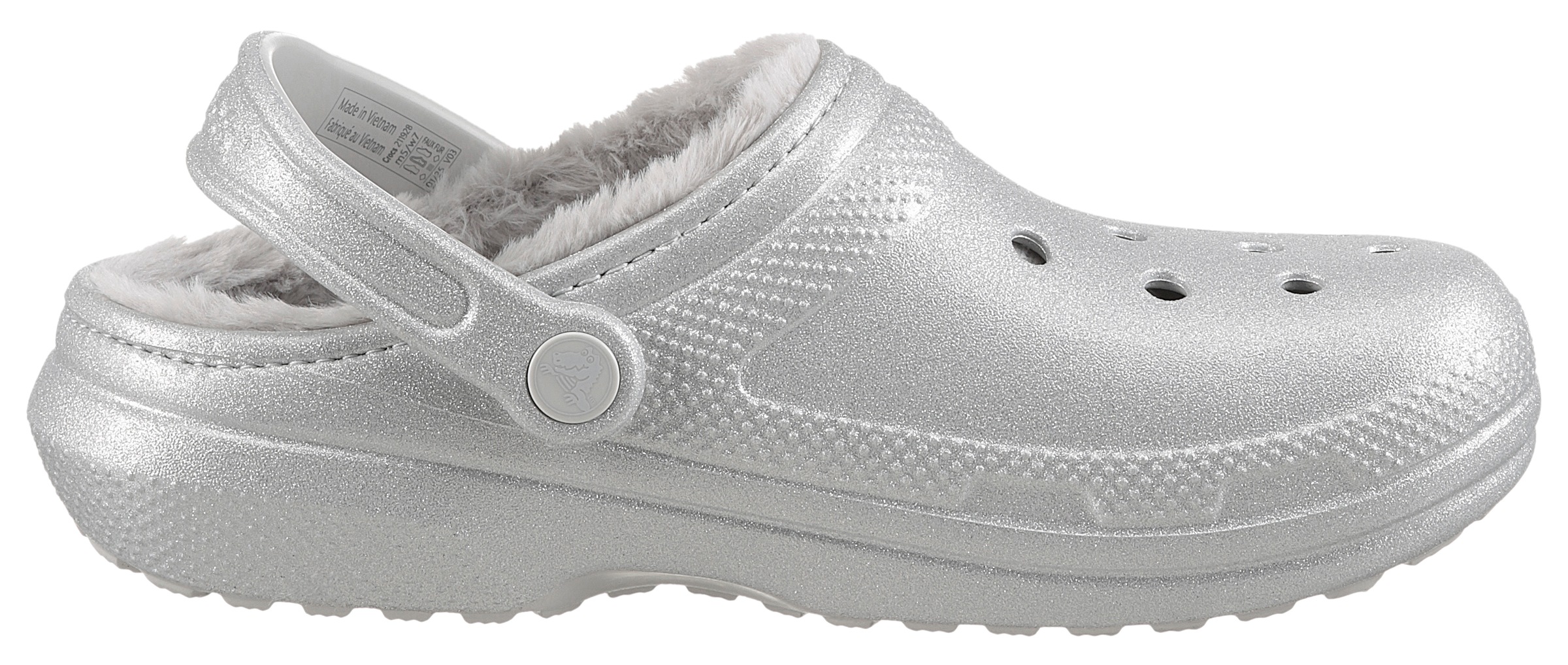 Crocs Clog »Classic Fuzz Lined Glitter«, mit Lüftungsöffnungen