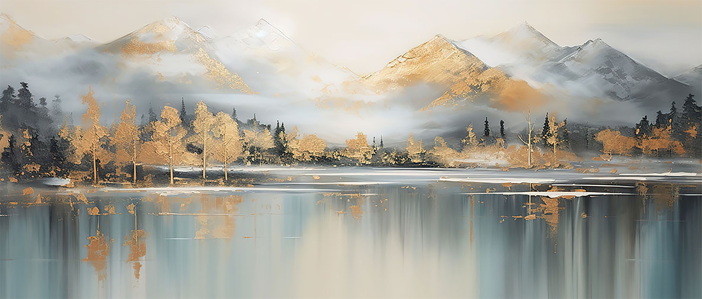 Bönninghoff Leinwandbild Abstrakt  Abstrakte  Berge  Landschaft  Natur  See günstig online kaufen