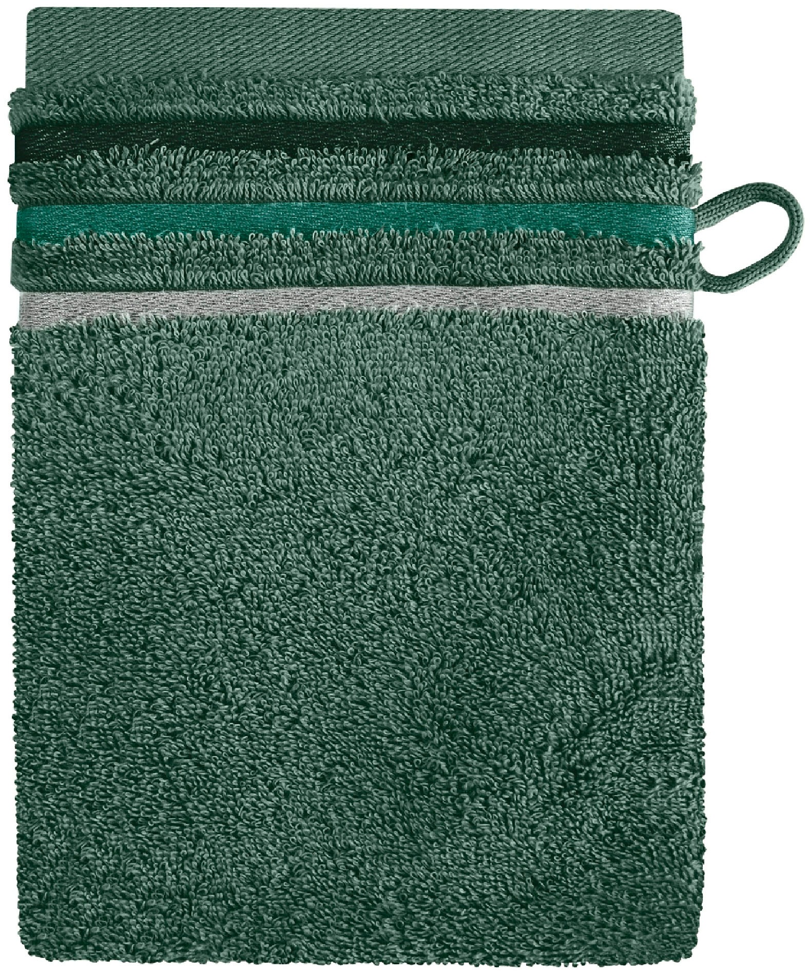 Schiesser Waschhandschuh »Skyline Color aus 100 % Baumwolle mit eleganter Streifenbordüre«, (5 St., 5 Waschhandschuhe (16x22 cm), MADE IN GREEN by OEKO-TEX®