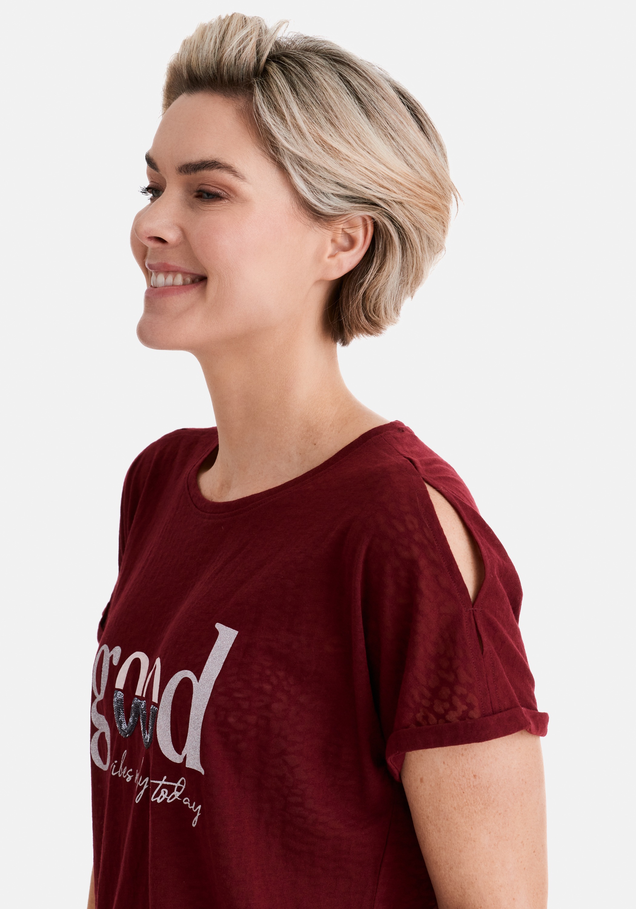 STOOKER WOMEN Kurzarmshirt »STCLEA Print T-Shirt« Regular Fit T-Shirt Spitzen- Shirt für Damen