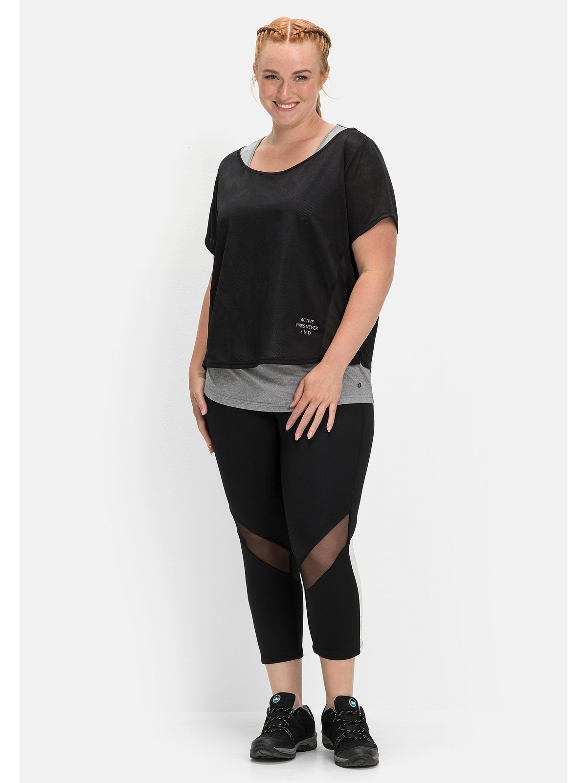 Sheego Leggings »Große Größen«, aus Funktionsmaterial, mit Mesh-Einsatz
