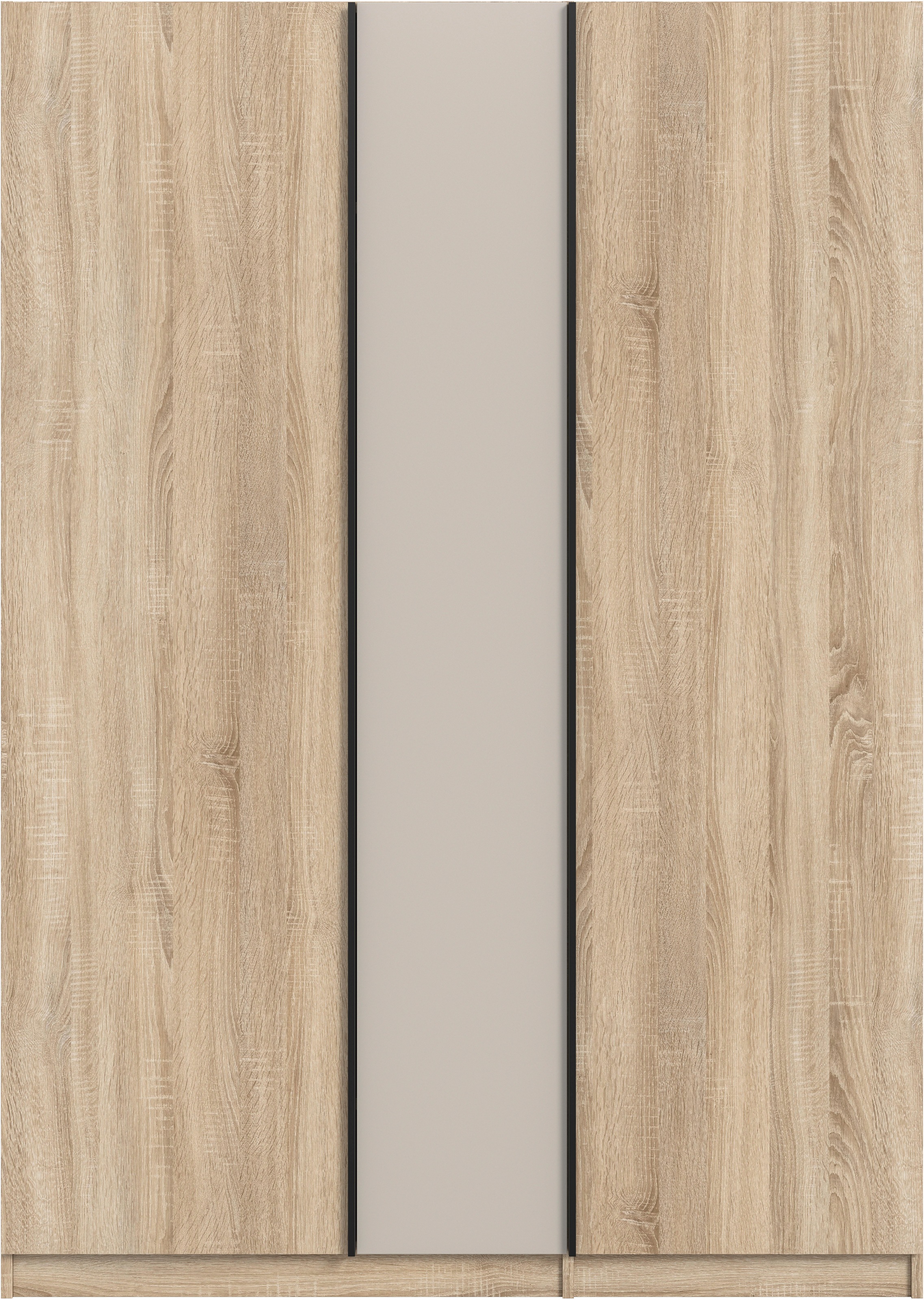 Home affaire Kleiderschrank »BENDINGO, TOPSELLER!, Schlafzimmerschrank, Schrank, Garderobenschrank«, (OTTO BESTSELLER, Garderobe & Schlafzimmer), Breite 130cm, Eiche NB, 3-türig, 2 Kleiderstangen und 2 Ablageböden