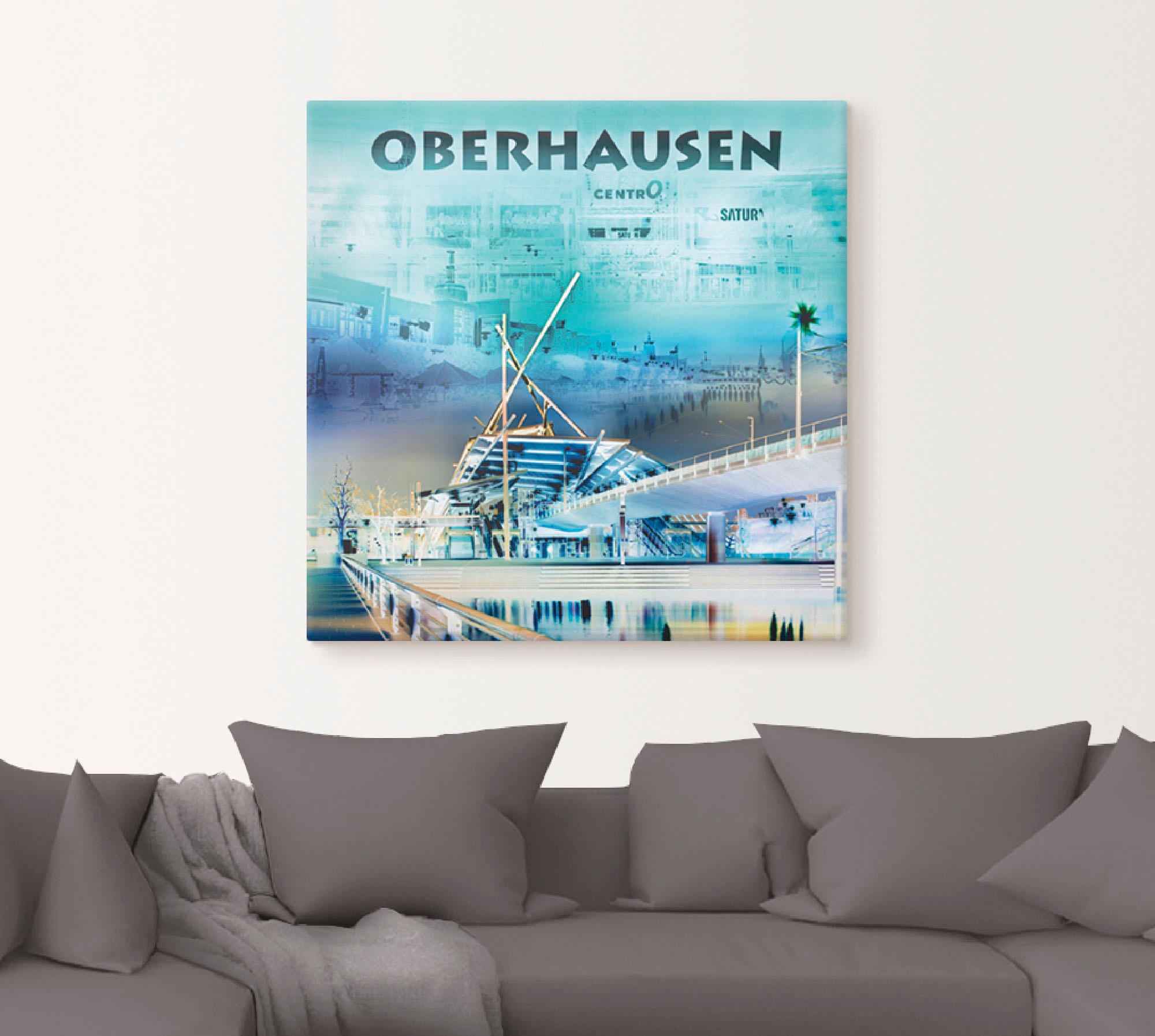 Artland Wandbild »Oberhausen Skyline Abstrakte Collage«, Deutschland, (1 St.), als Leinwandbild, Wandaufkleber oder Poster in versch. Größen