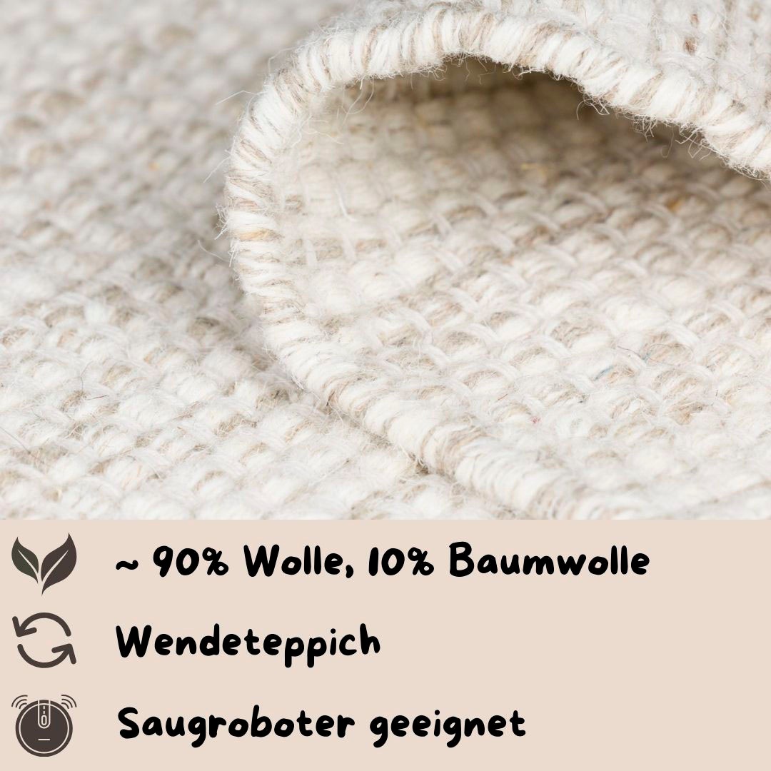 Thumbnail - my home Wollteppich "Woolscape", rechteckig, 10 mm Höhe, Wendeteppich, handgewebte Qualität, meliert, reine Wolle, Wohnz...