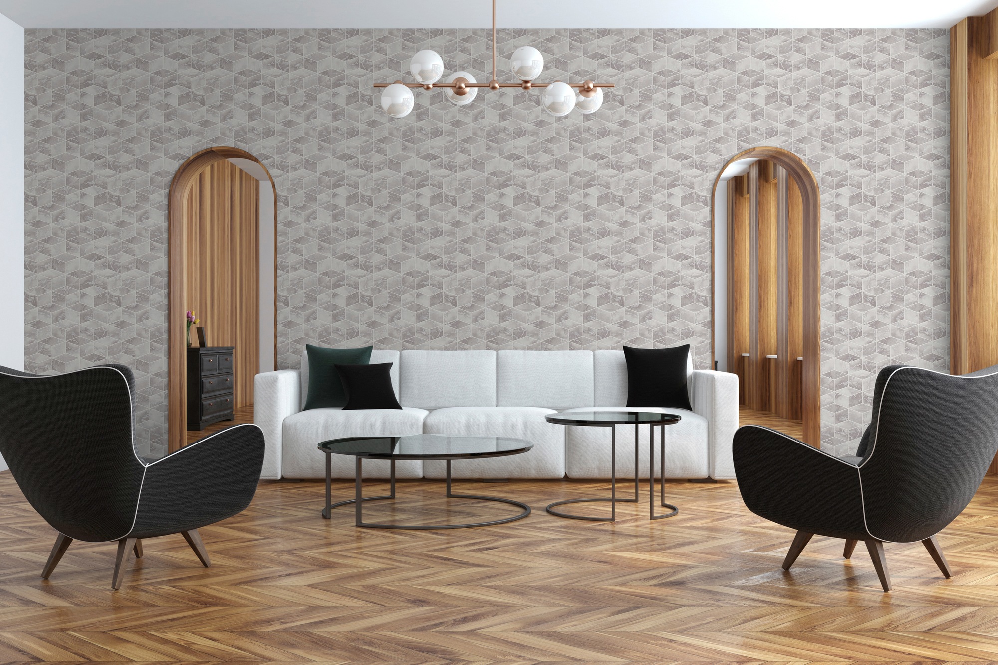 living walls Vliestapete »Metropolitan Stories, Alena St. Petersburg«, 3D-Optik-geometrisch, Tapete Geometrisch Tapeten Wohnzimmer Schlafzimmer Küche Design Optik
