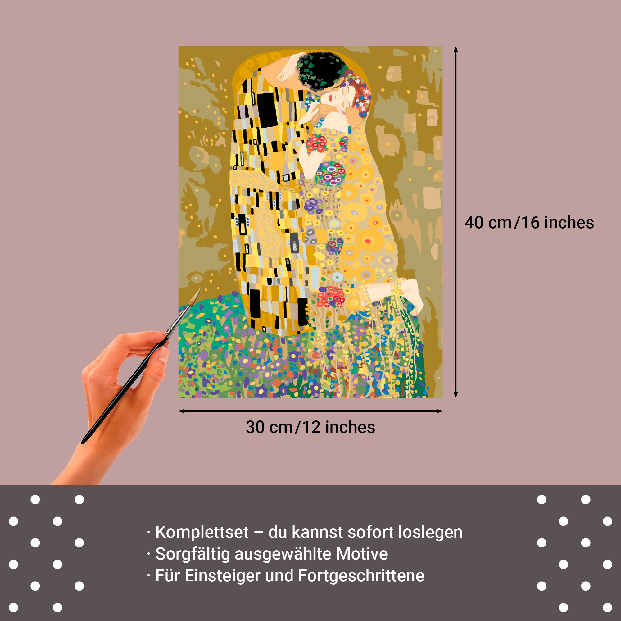 Ravensburger Malen nach Zahlen »CreArt, Leinwand ART Collection: Der Kuss (Klimt)«, Made in Europe