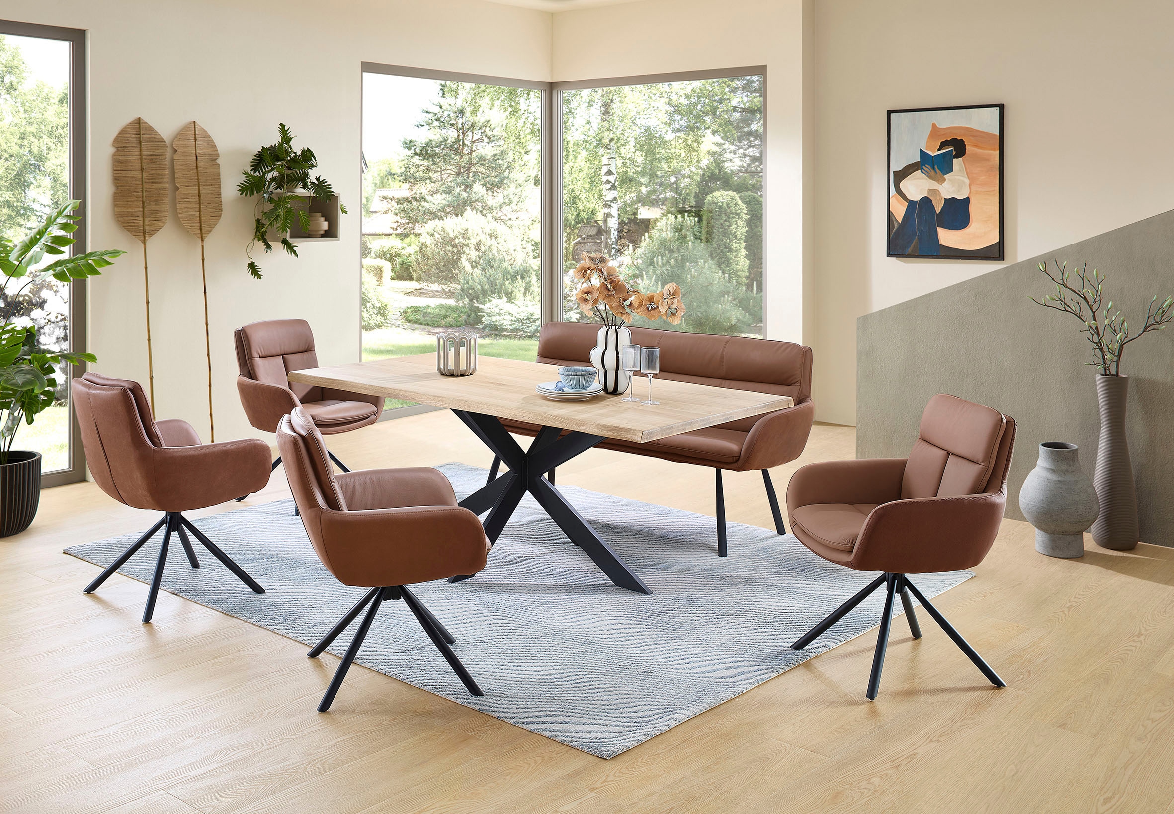 Stolkom Sitzbank »Amy Sitzbank B/H/T 180x88x68 cm« 1 Stk. tlg. Breite 180cm, Echtlederbezug
