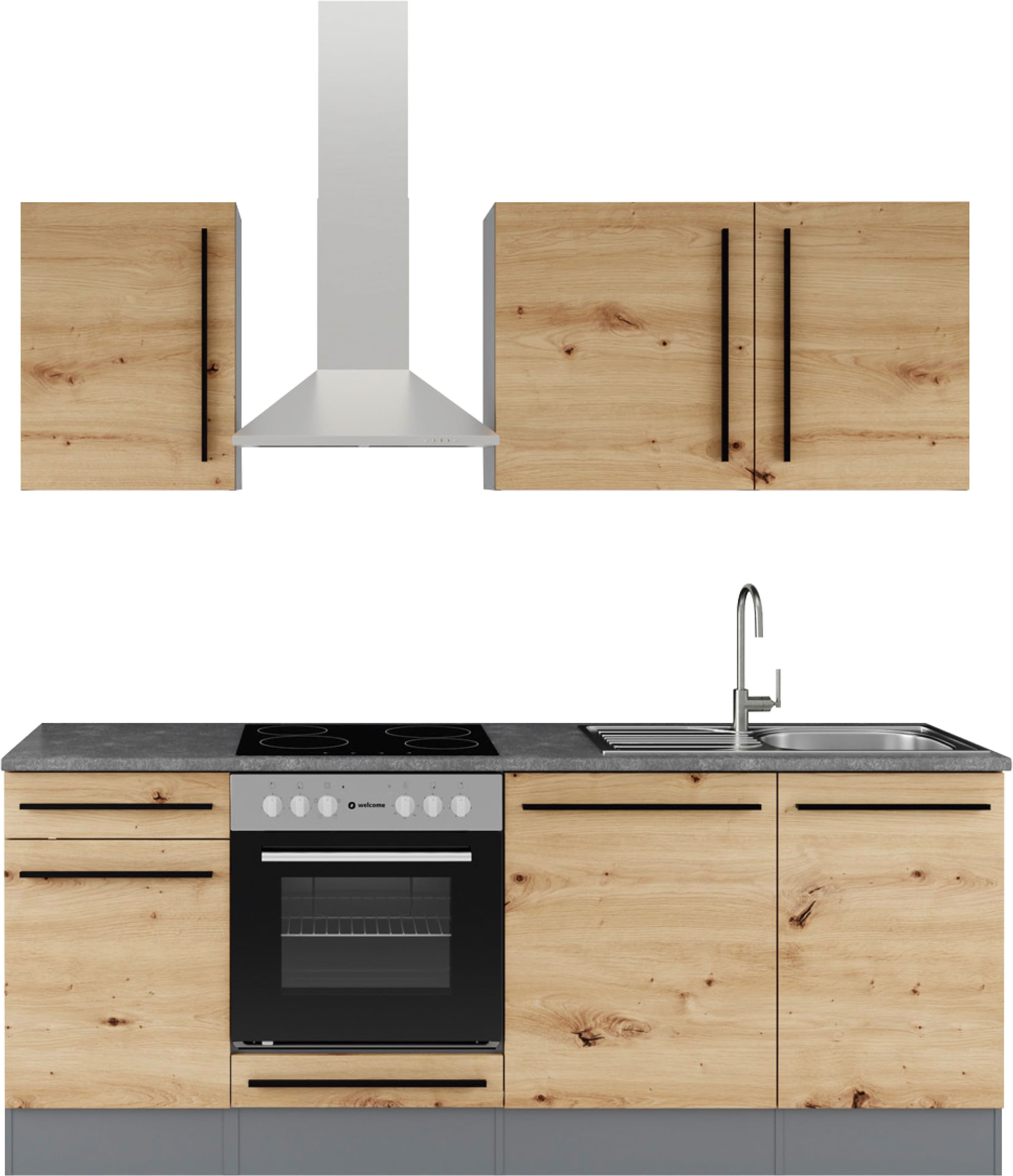 BASIC by Balculina Küchenzeile "Jazz" Breite 220 cm, wahlweise mit E-Geräten