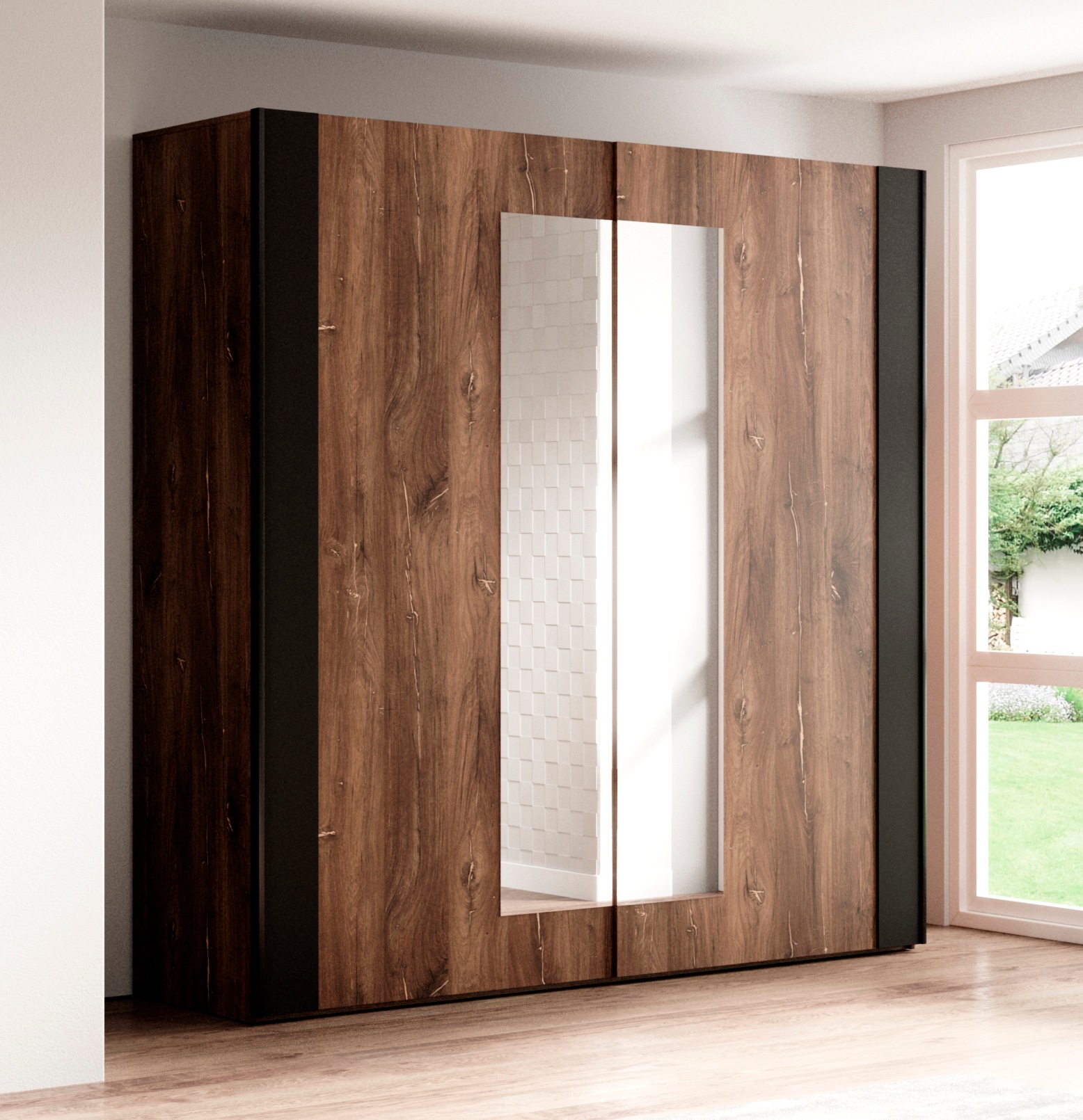 Home affaire Schwebetürenschrank "Sigma, Breite 200 cm, moderner Kleidersch günstig online kaufen