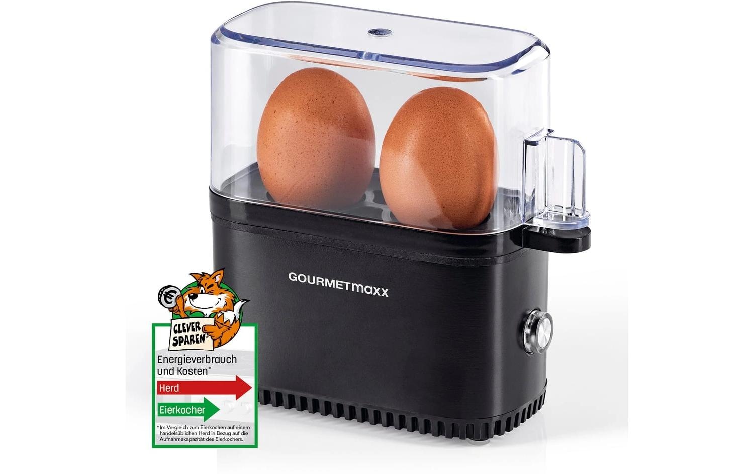 GOURMETmaxx Eierkocher »Kompakt 2.0 250 W« für 2 Stk. Eier 250 W Kompakter Design-Eierkocher für zwei Frühstückseier