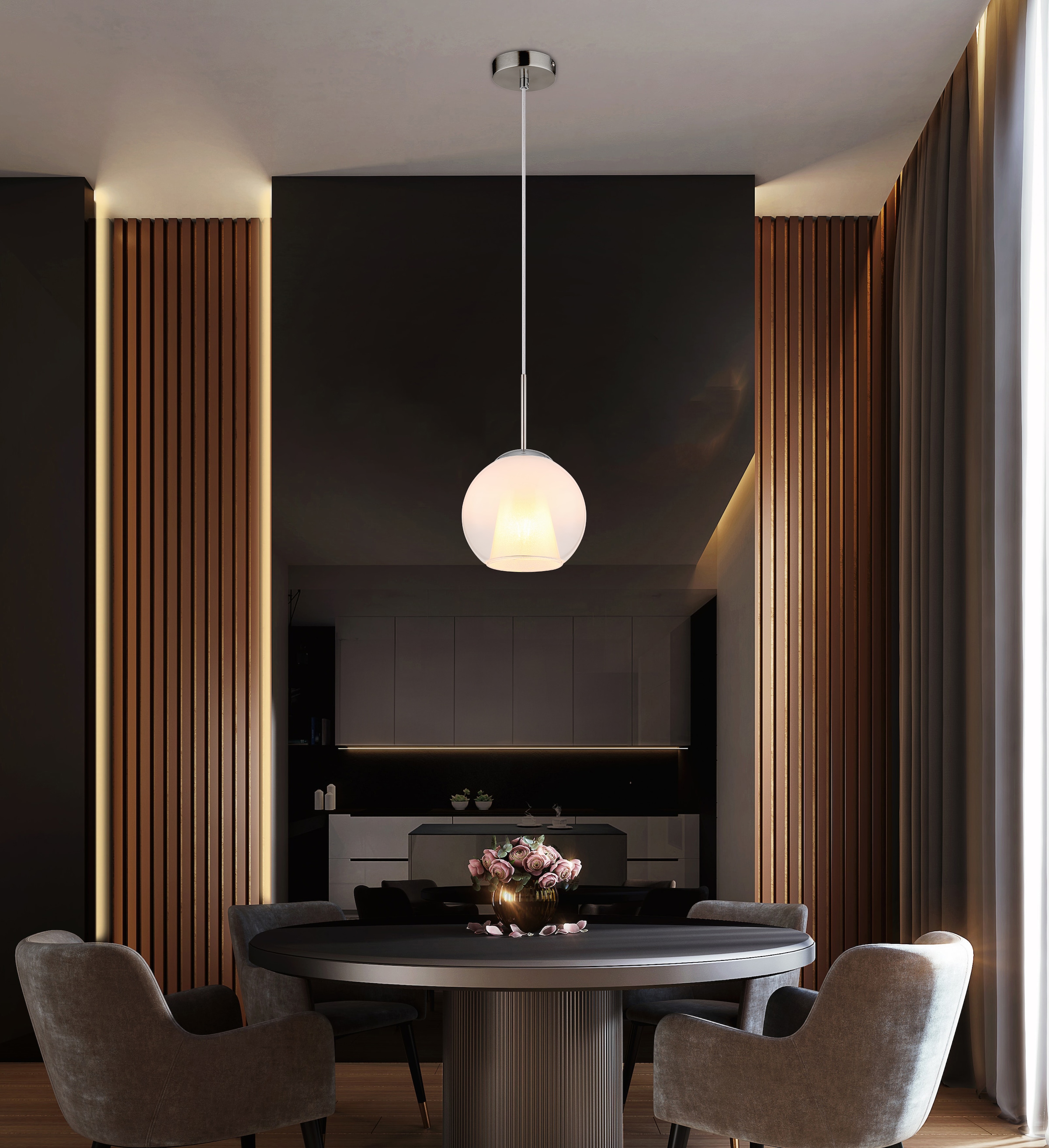 GLOBO LIGHTING Hängeleuchte »BARRY«, Leuchtmittel E27 | ohne Leuchtmittel, Hängelampe/Pendelleuchte/Esszimmer/Wohnzimmer/Esstisch