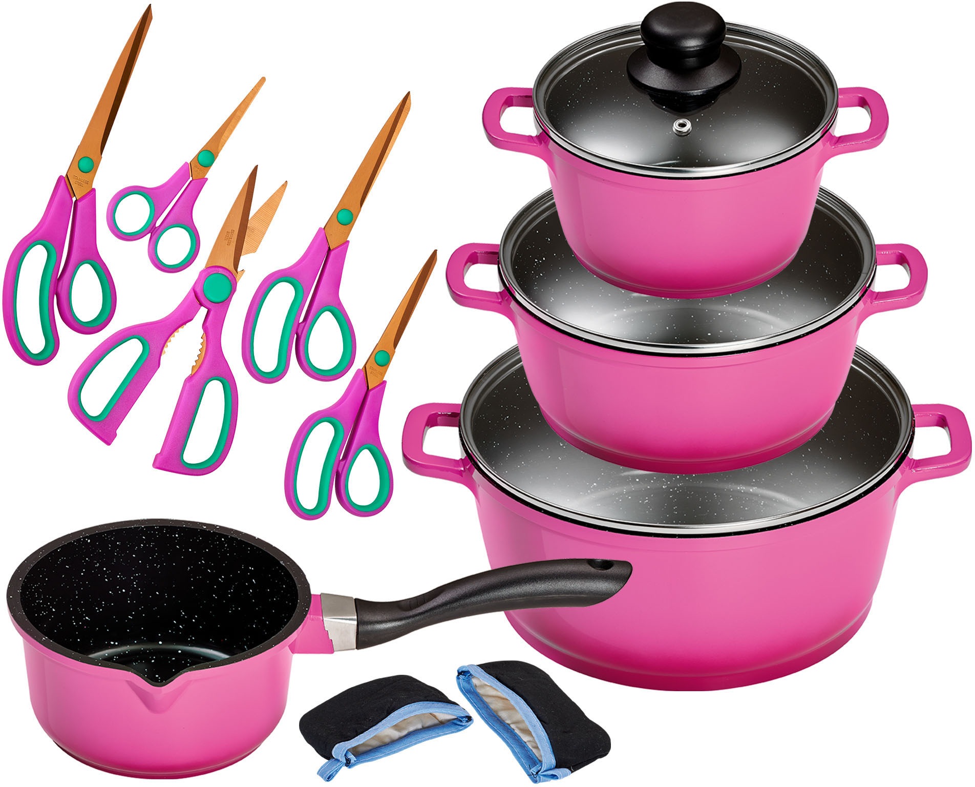 KING Topf-Set "ALUGUSS" Set, je 1 Kochtopf 16/20/24 cm, 1 Stieltopf 16 cm, günstig online kaufen