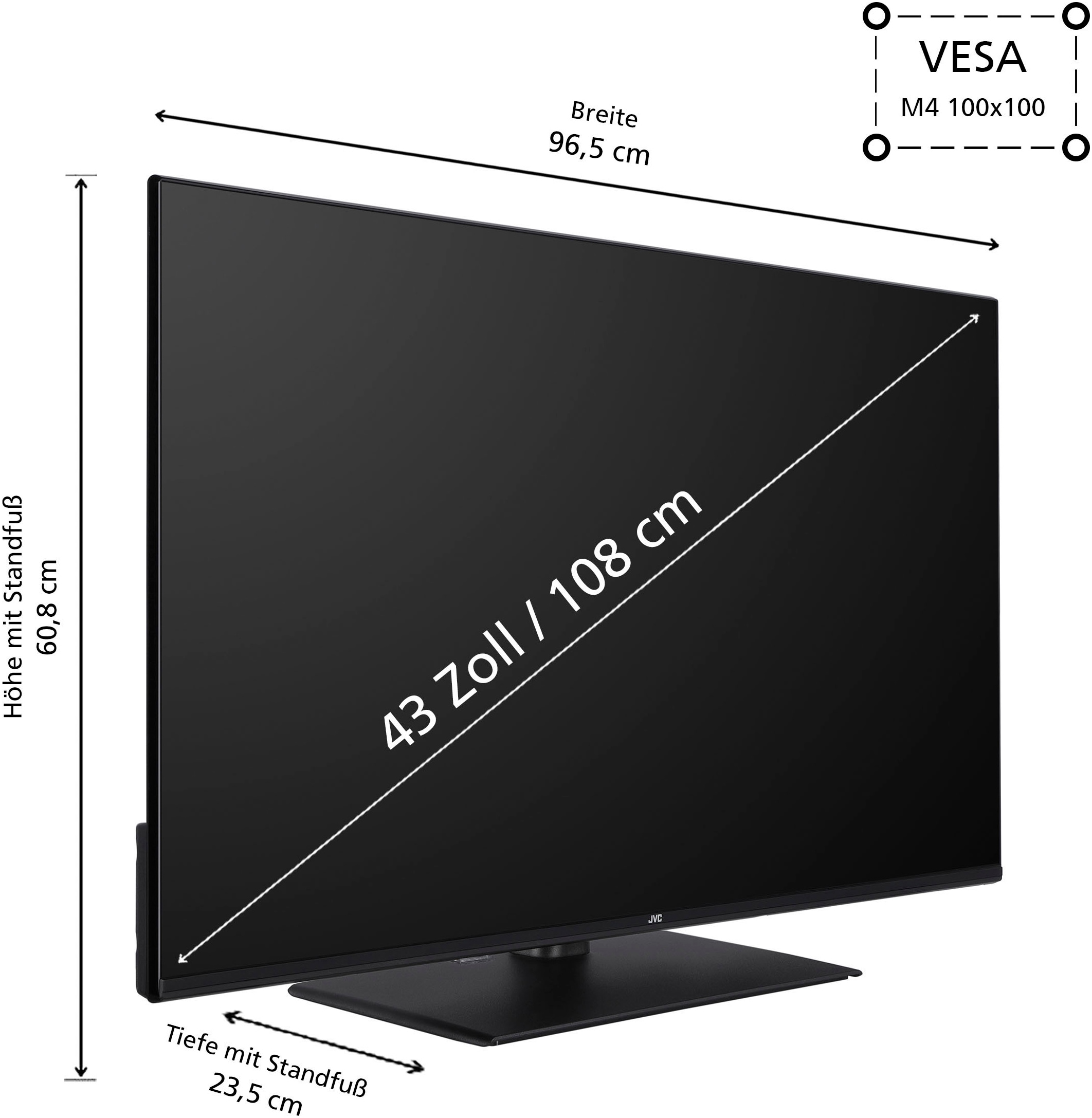 JVC LED-Fernseher, 108 cm/43 Zoll, Full HD, Smart-TV
