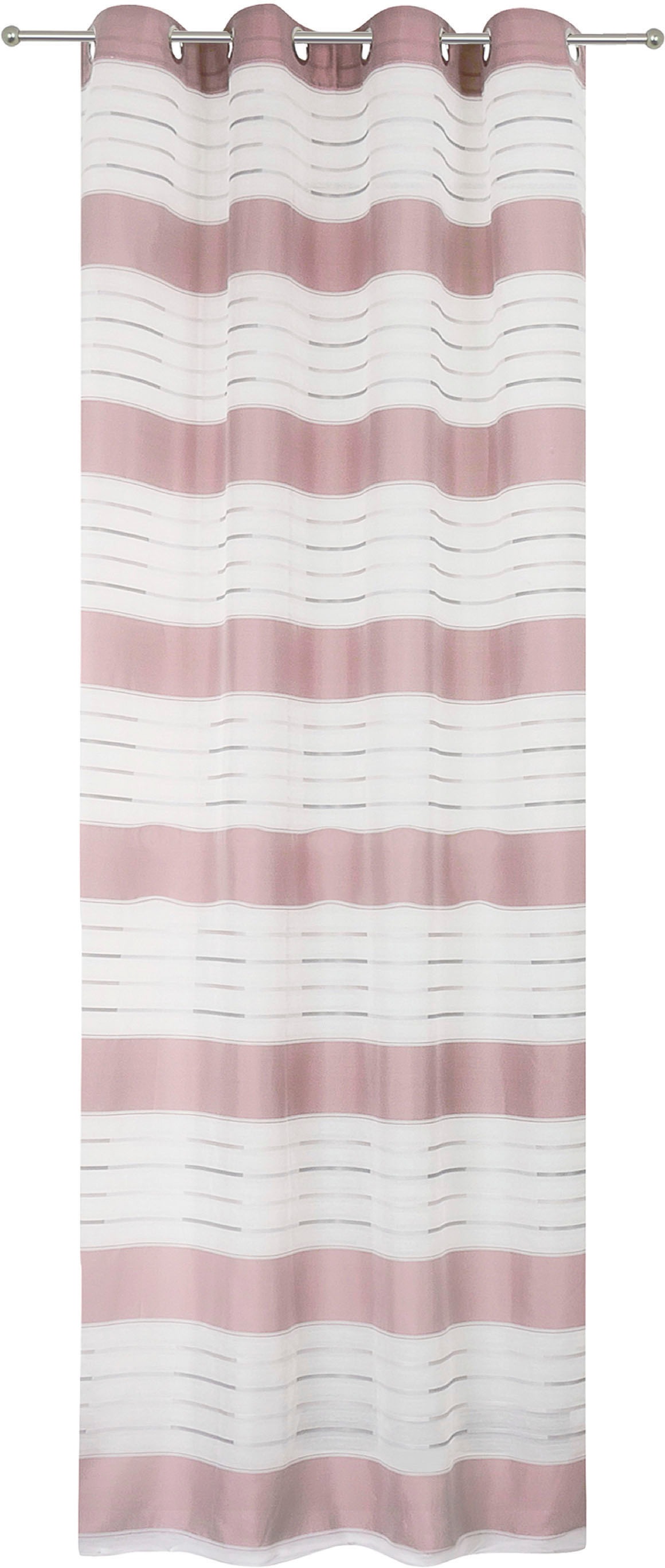 decolife Gardine "Estelle" Ösen 1 Stk. tlg. Ösenschal mit Blockstreifen wei günstig online kaufen