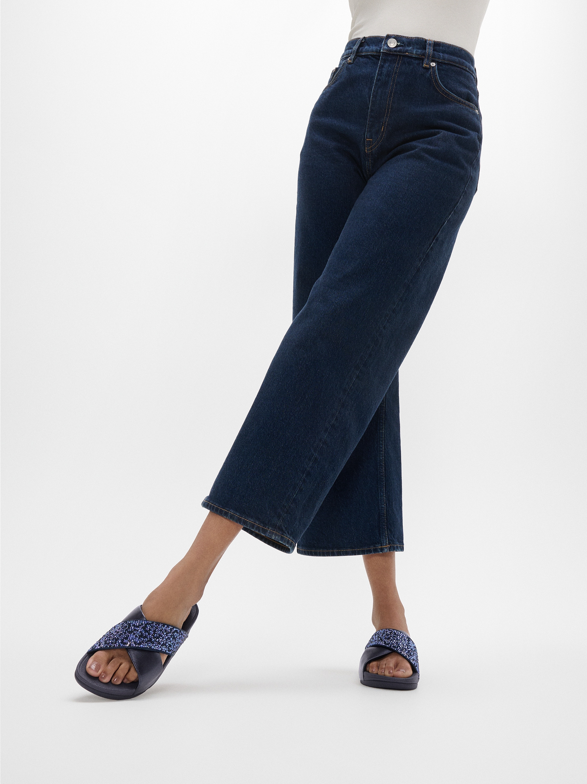Fitflop Pantolette »LULU CRYSTAL«, Plateauschuh, Slides mit trendigen Glitzerdetails