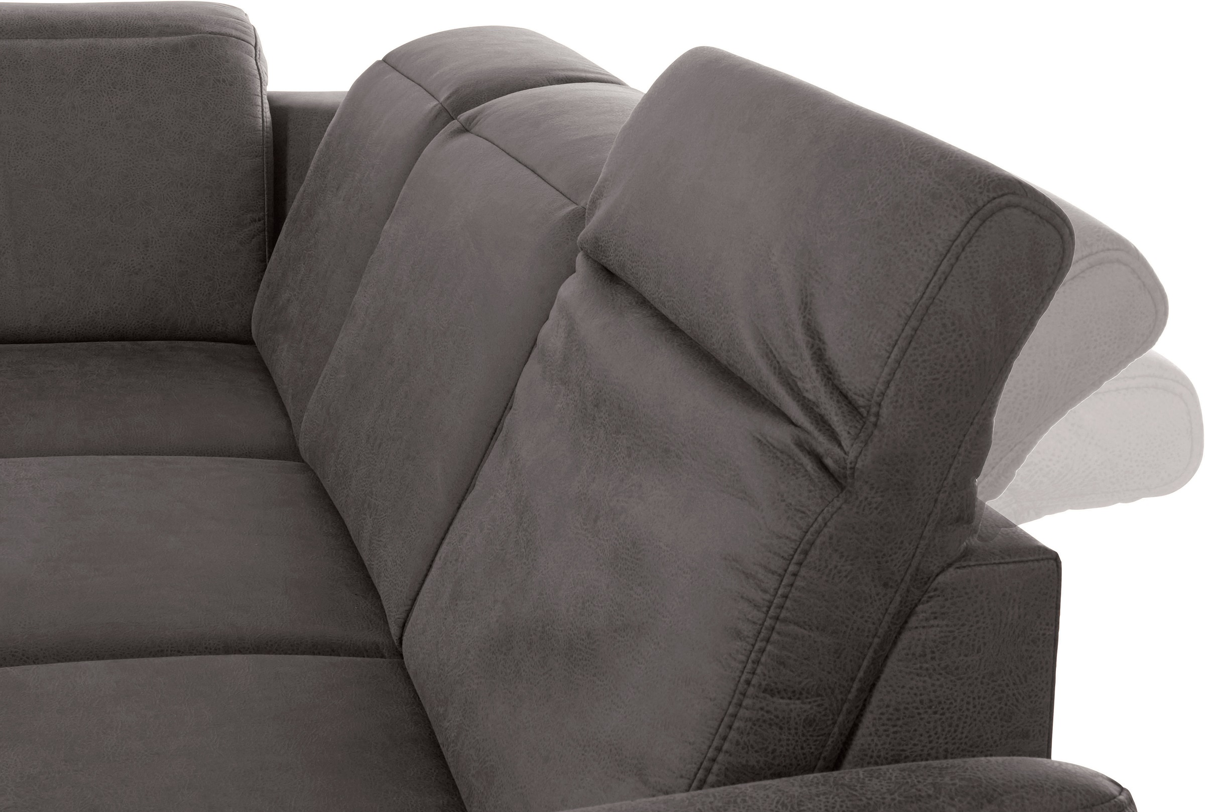 sit&more Ecksofa »Darwin L-Form«, inklusive Federkern, wahlweise mit Kopfteilverstellung, Bettfunktion