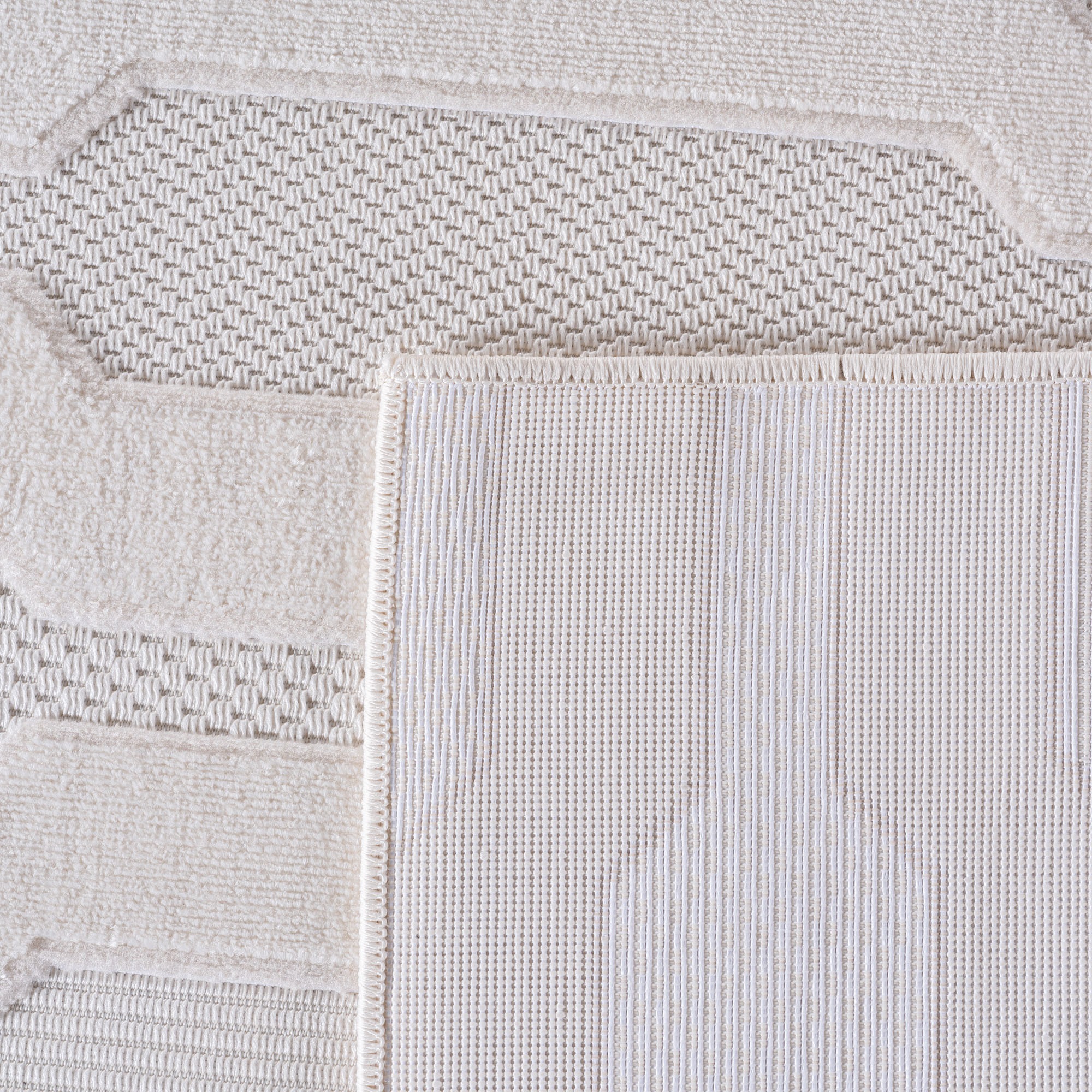 Teppich AYYILDIZ TEPPICHE "DOHA 1654", beige (creme), B:240cm H:4mm L:340cm, Polypropylen, Teppiche, Teppich, Läufer, 3D Hoch-Tief-Effekt, weicher Kurzflor, In- und Outdoor 3