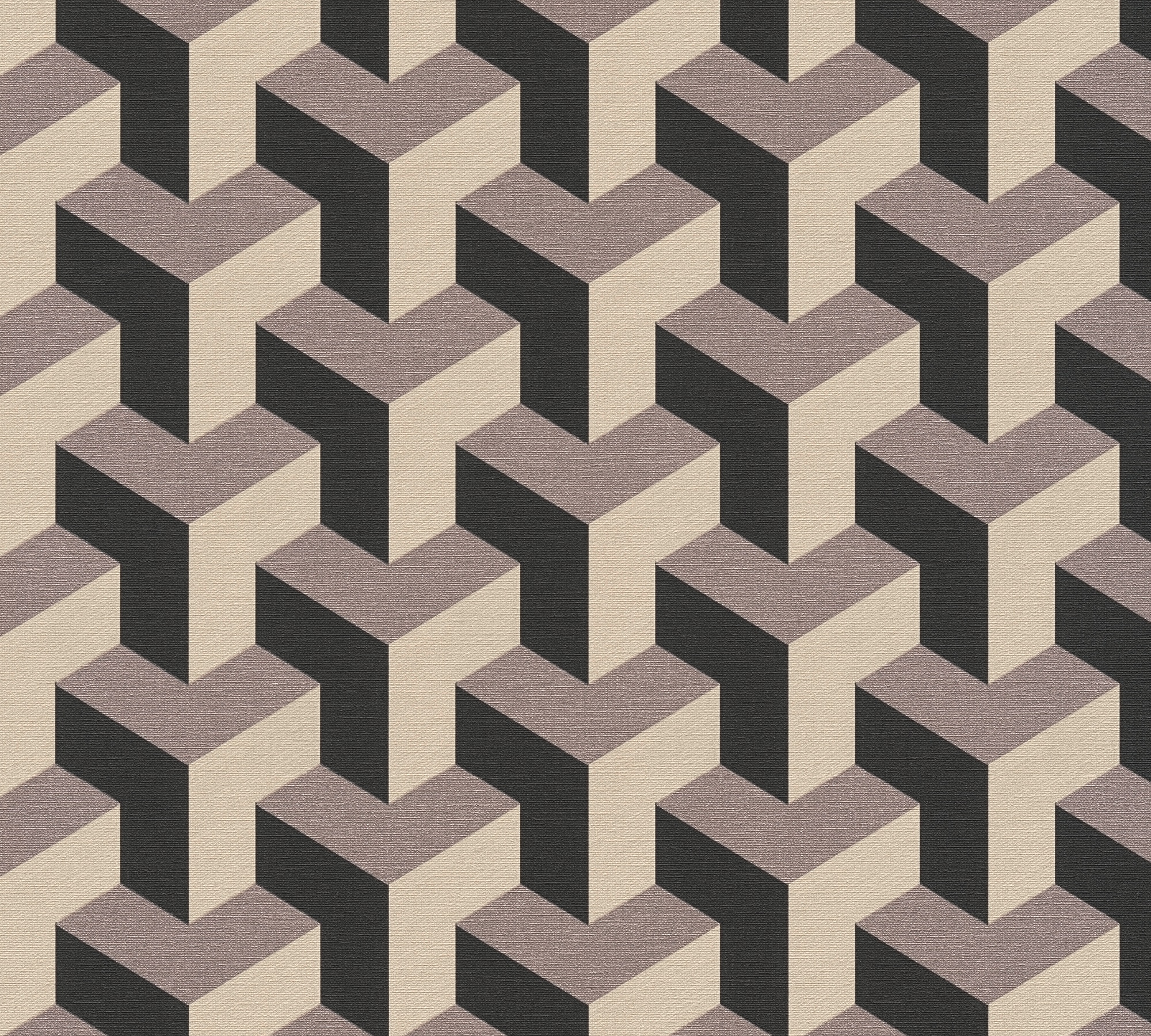 living walls Vliestapete »3D-Tapete Würfelmuster - Geometrische Vliestapete« leicht glänzend strukturiert