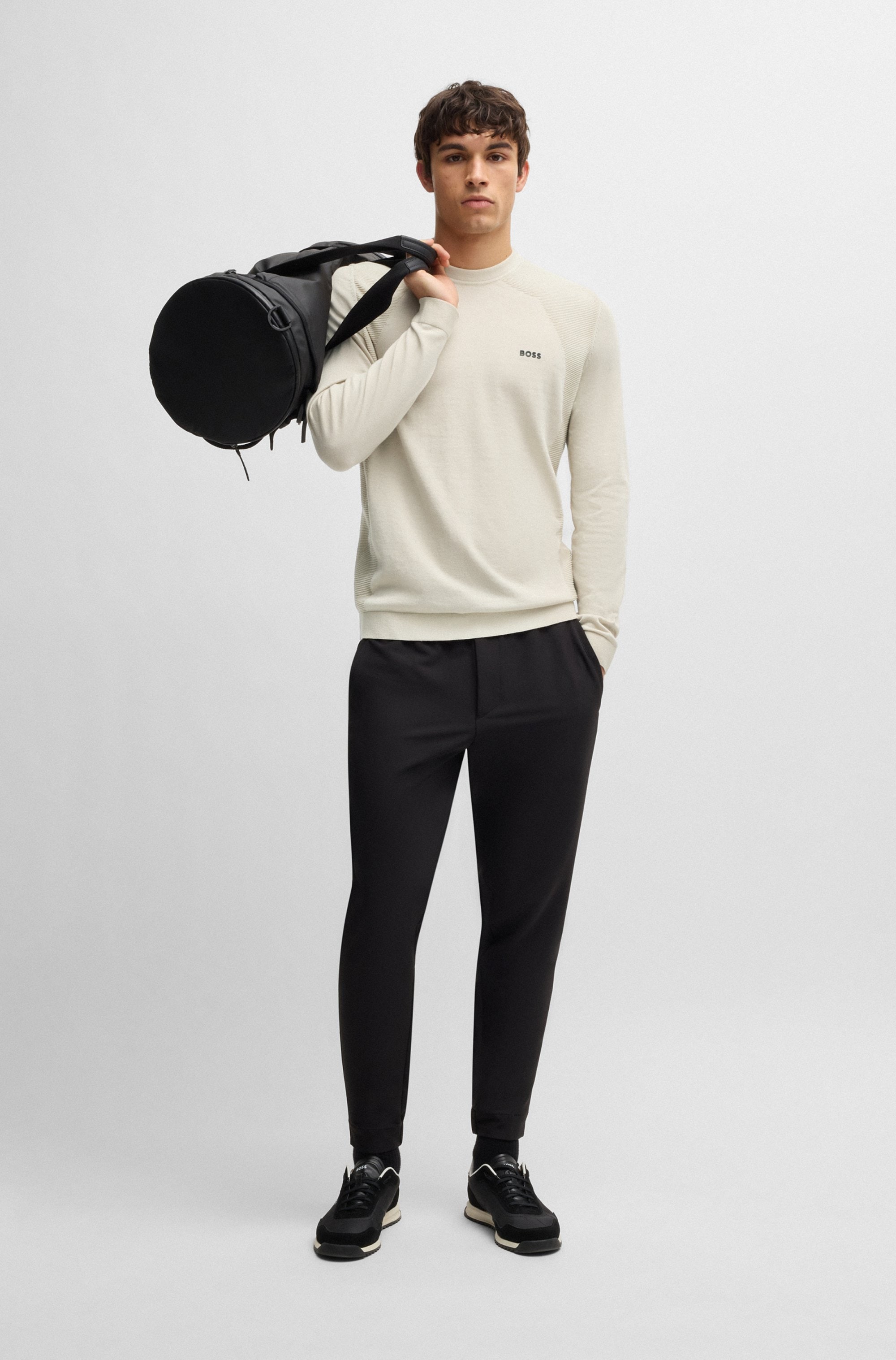 BOSS GREEN Strickpullover »Momentum_Lite_C«, mit Marken-Logo