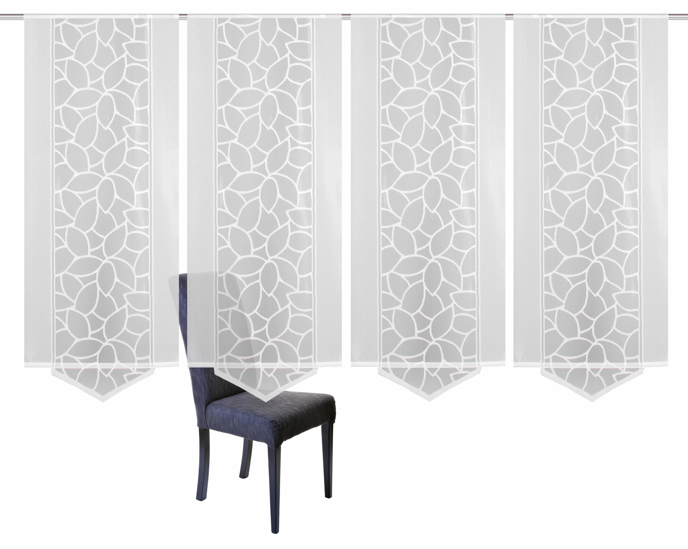 HOME WOHNIDEEN Schiebegardine "JENNA" Klettband 4 Stk. tlg. Schiebevorhang günstig online kaufen