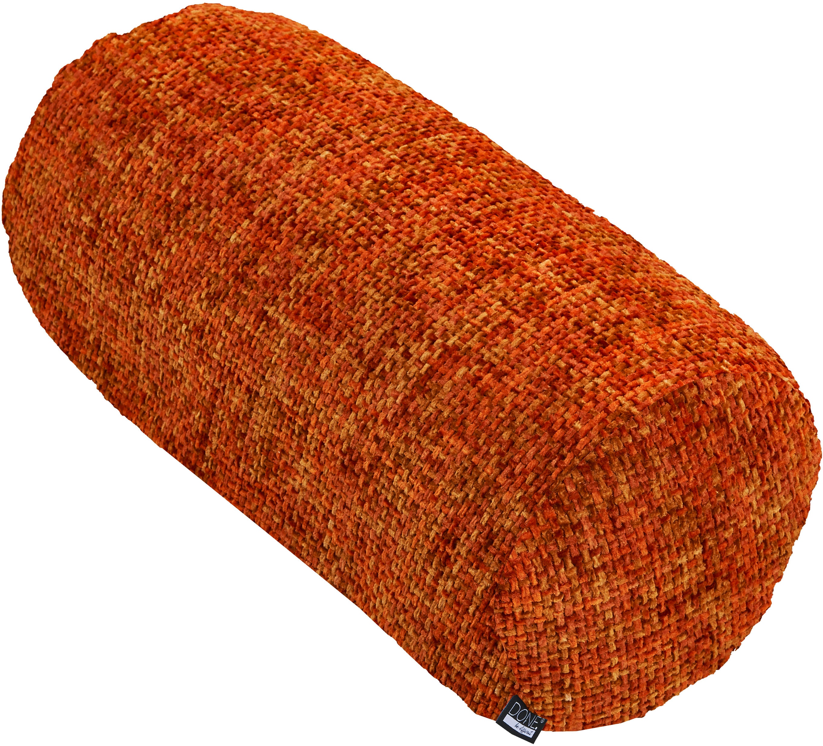 Nackenrollenbezug DONE., B:22cm H:10cm L:50cm, orange, Polyester, Polyester, Kissenbezüge, "Twist", Geflochtene Optik