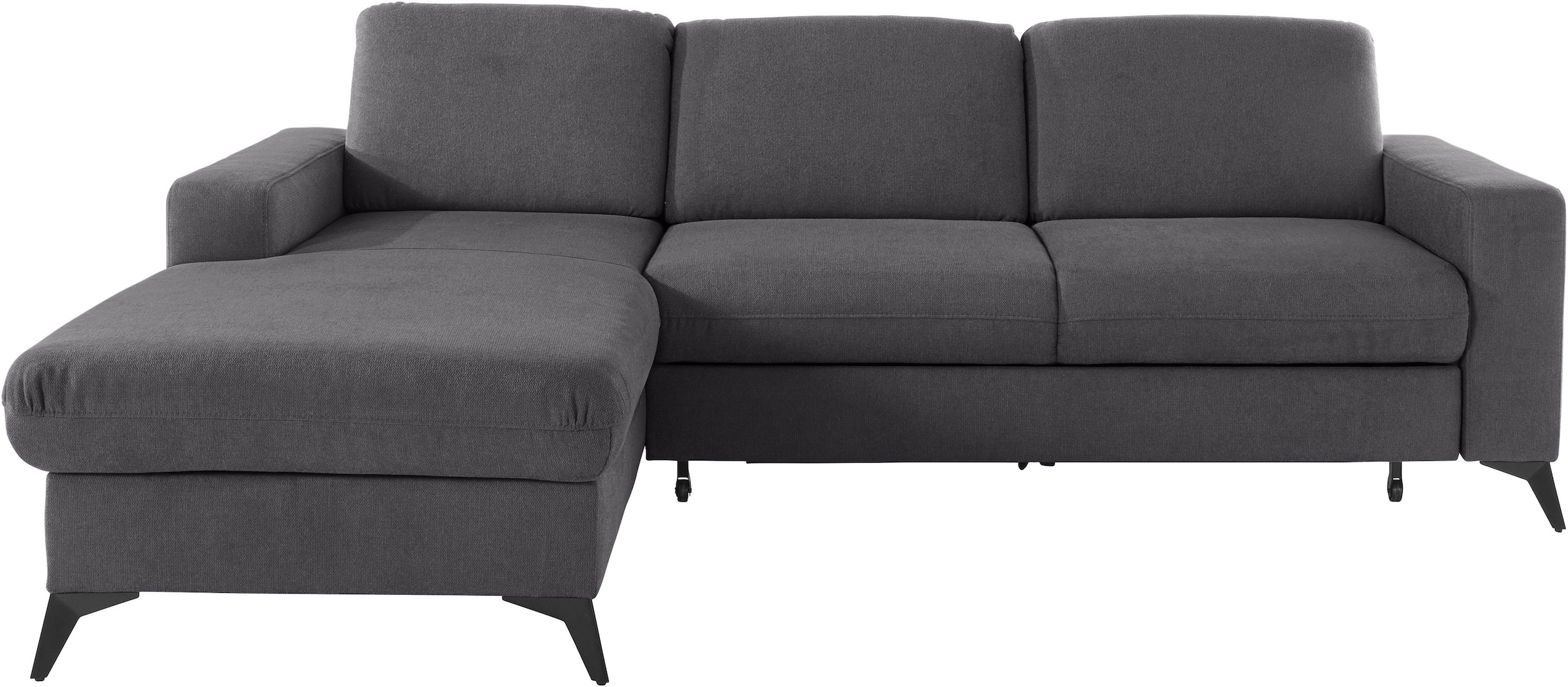 Places of Style Ecksofa »Lolland L-Form«, Wahlweise mit Bettfunktion und Bettkasten, Federkern