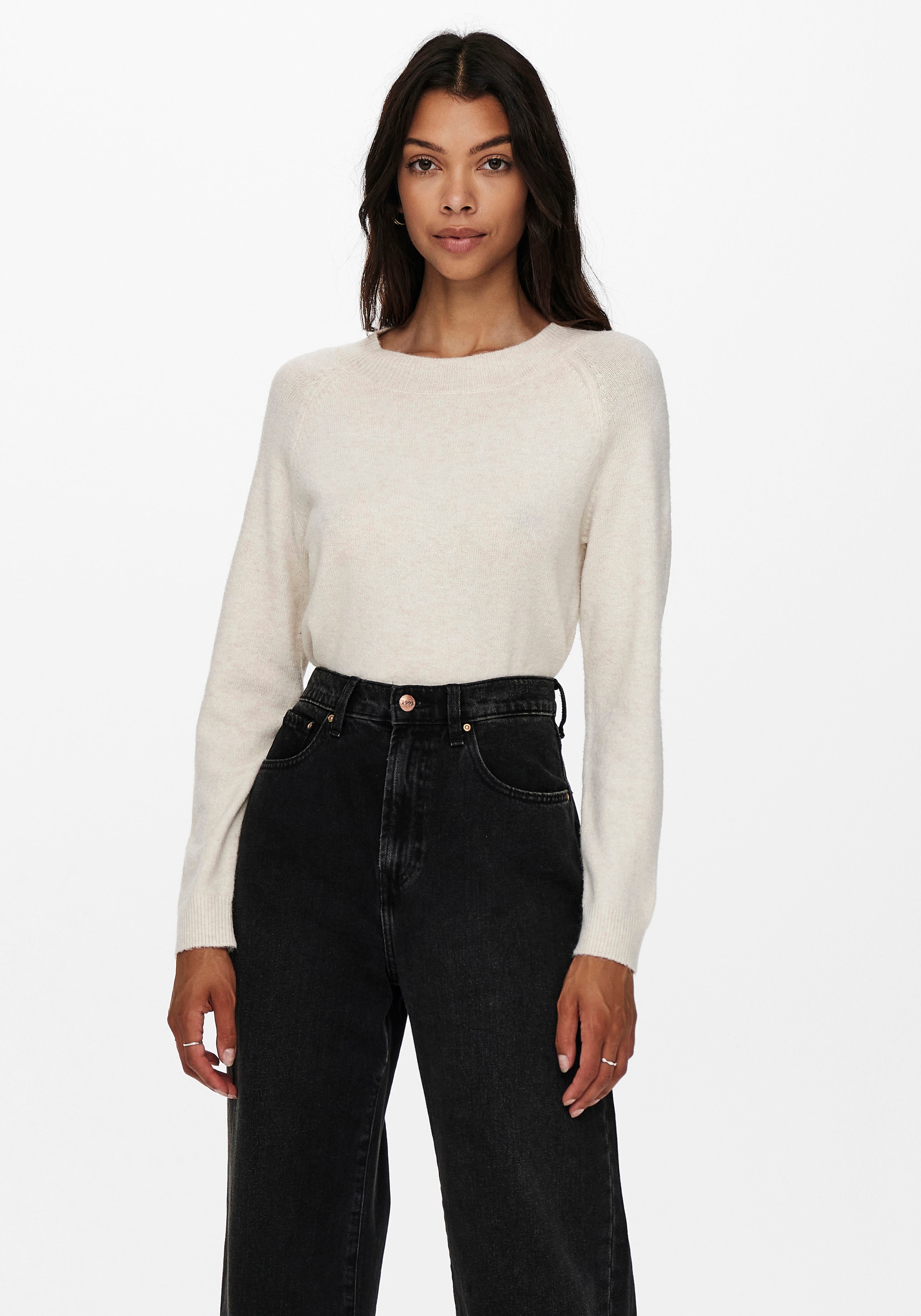 ONLY "ONLRICA LIFE L/S PULLOVER KNT NOOS" Materialmix, regular fit günstig online kaufen