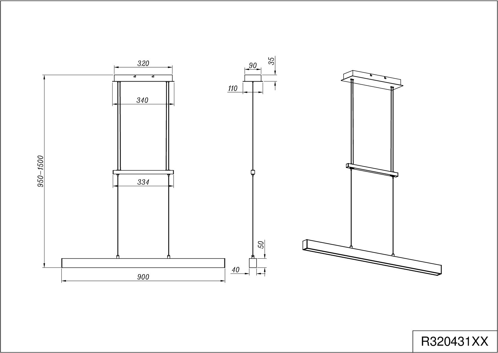 REALITY Leuchten LED Pendelleuchte »PAROS«, 1 flammig, Leuchtmittel LED-Modul | LED fest integriert, über Wandschalter dimmbar, höhenverstellbar, up and down Beleuchtung