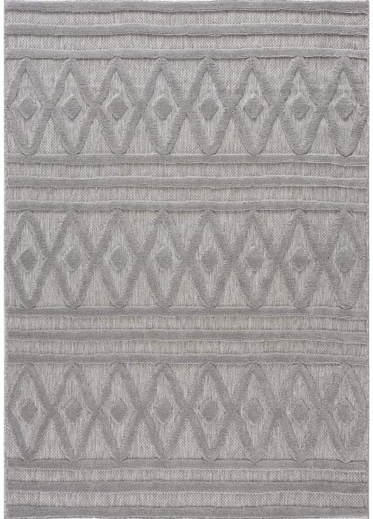 Teppich CARPET CITY "In-& Outdoorteppich Santorini 58538, 3D-Effekt, Raute-Optik", grau, B:80cm H:5mm L:150cm, Polypropylen (PP), Teppiche, Teppich, Wetterfest & UV-beständig für Terrasse, Balkon, Küche, Flur 2
