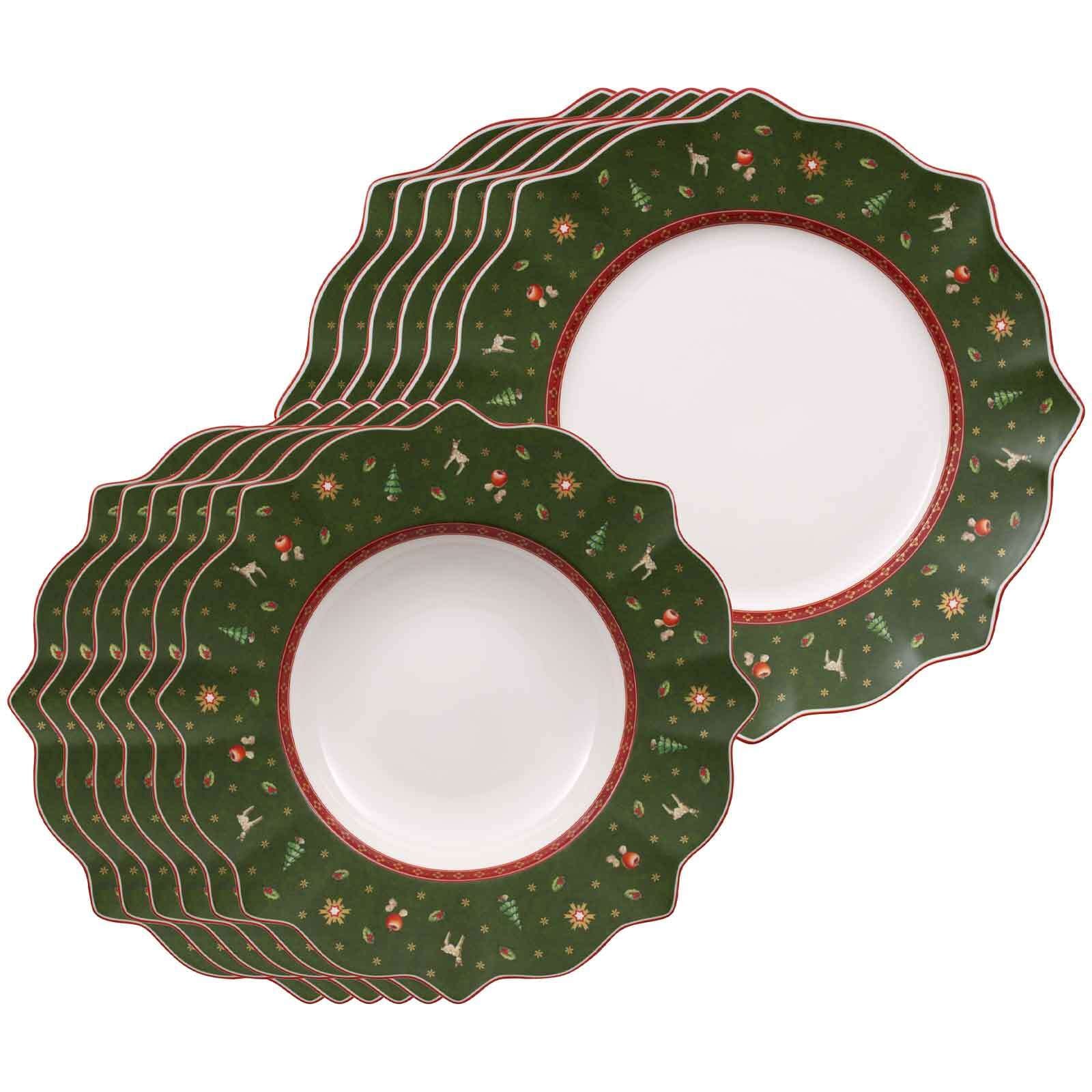 Villeroy & Boch Geschirr-Set "Tafelservice Toys Delight 12er Set grün" Mikrowellengeeignet
