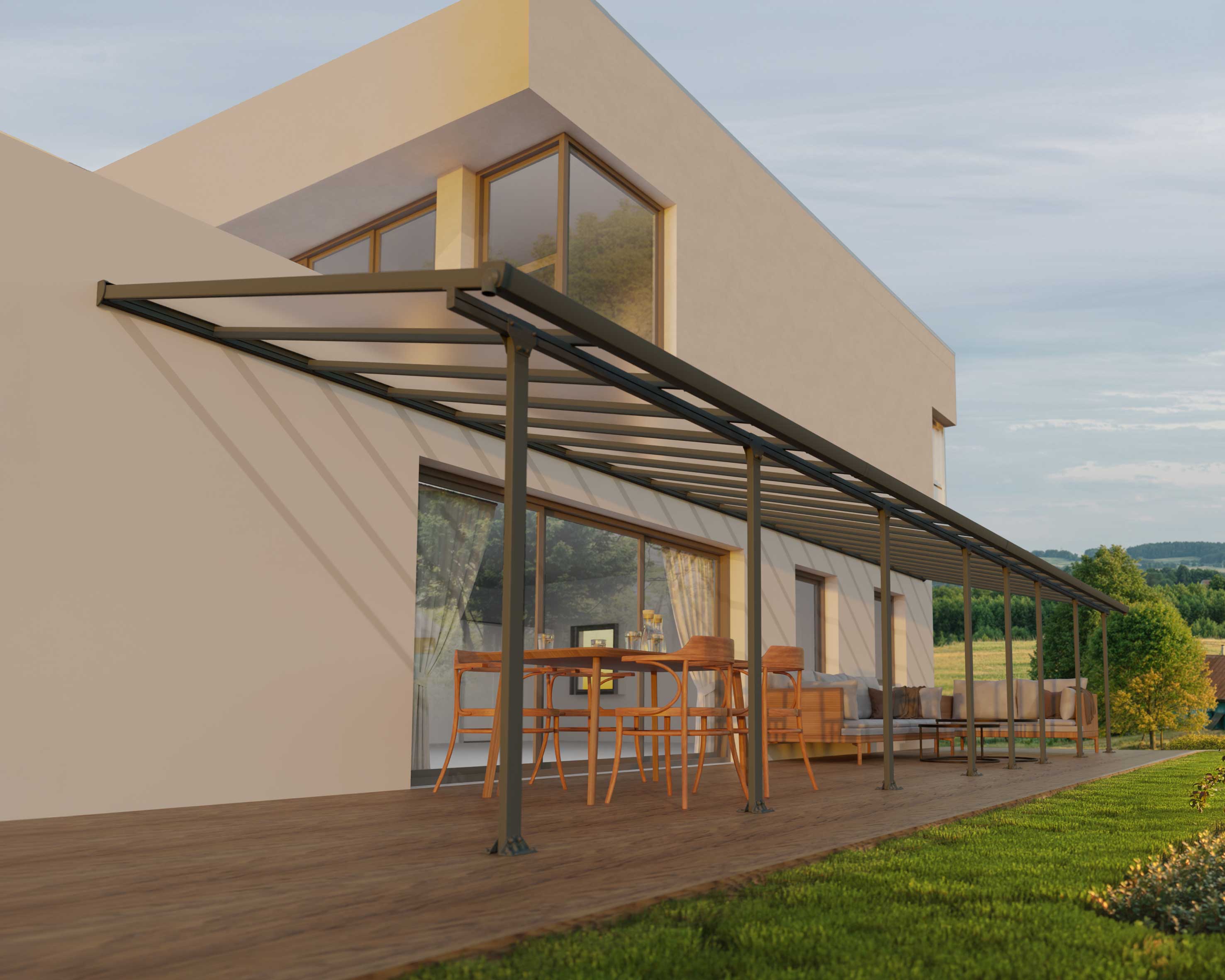 Palram - Canopia "Feria Alu Terrassenüberdachung" einfache DIY Montage
