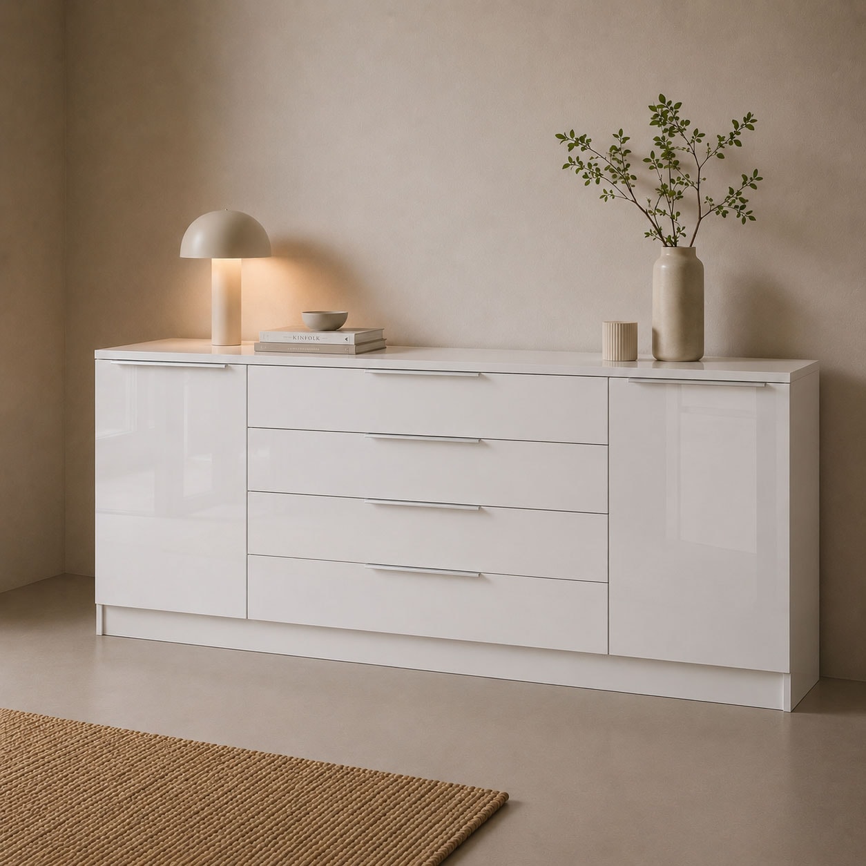 borchardt Möbel Kommode "Oliva, Kommode mit Metallgriffen" Breite 200 cm, mit 4 Schubkästen