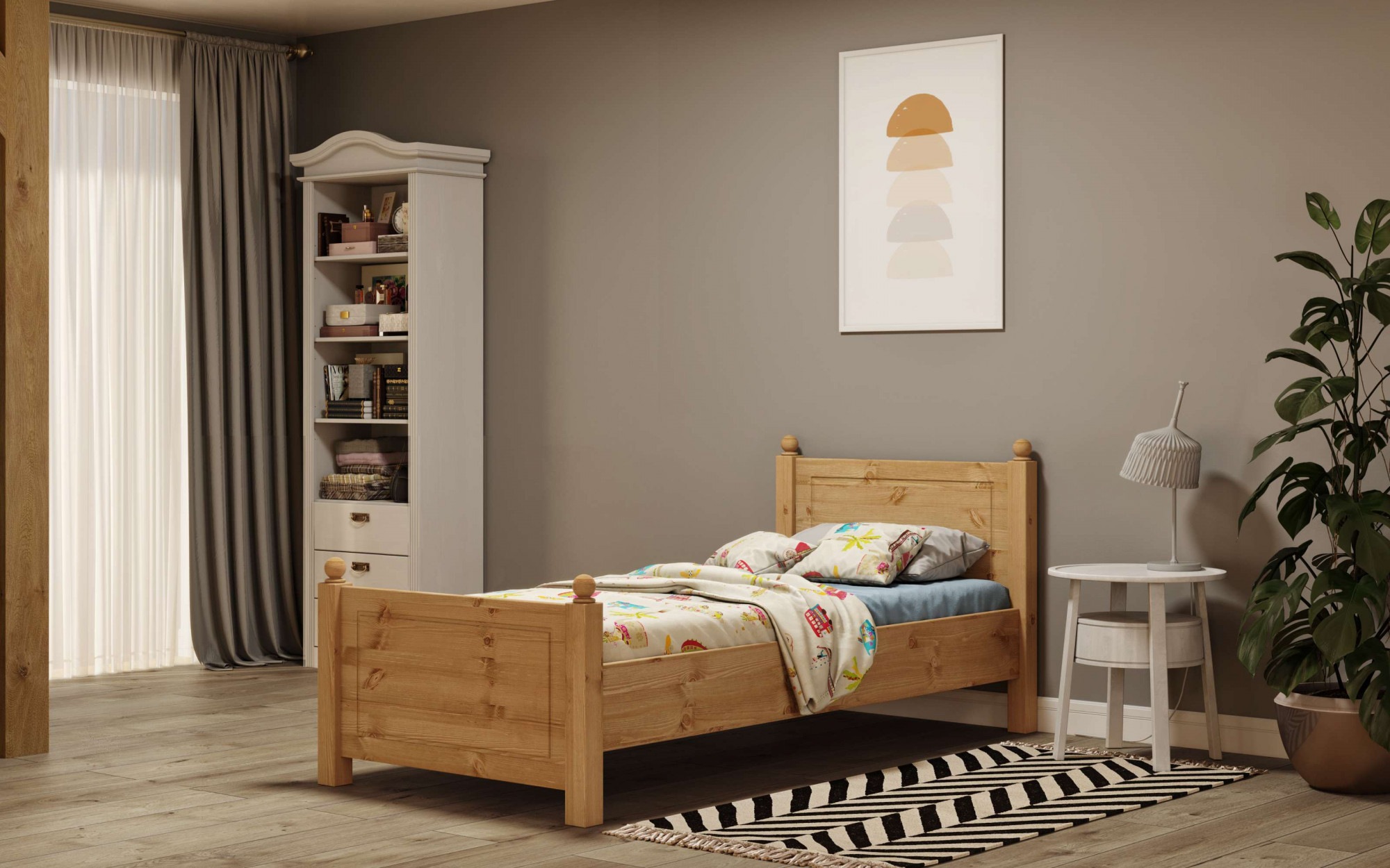 Home affaire Massivholzbett »Mila, hohe Belastbarkeit Jugendbett,! FSC® zertifiziertes Massivholz«, (Breite/Belastbarkeit 180cm/220 KG, 140cm/180 KG, 90cm/=120 KG), aus massiver Kiefer, inklusive Lattenrost