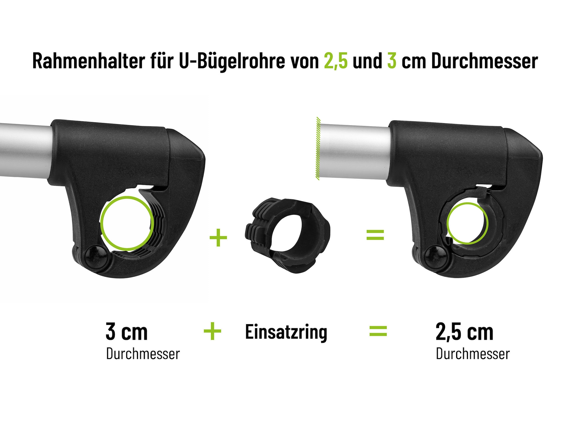 EUFAB Fahrradträger-Rahmenhalter »Strap-Rahmenhalter kurz Ø 25+30mm«