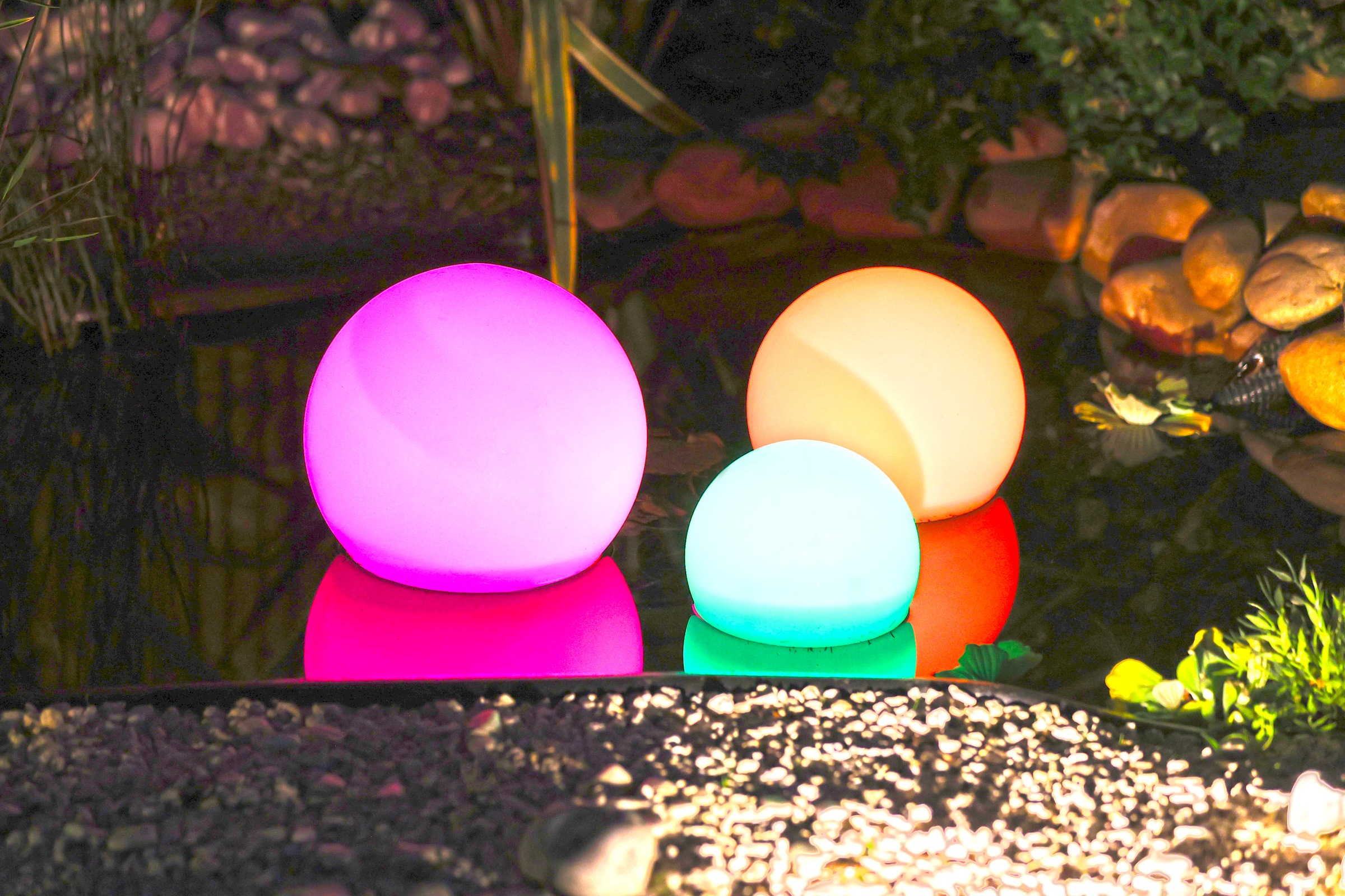 Ubbink LED Gartenleuchte "MultiBright Solar Float 20" Farbwechsler  Kaltwei günstig online kaufen