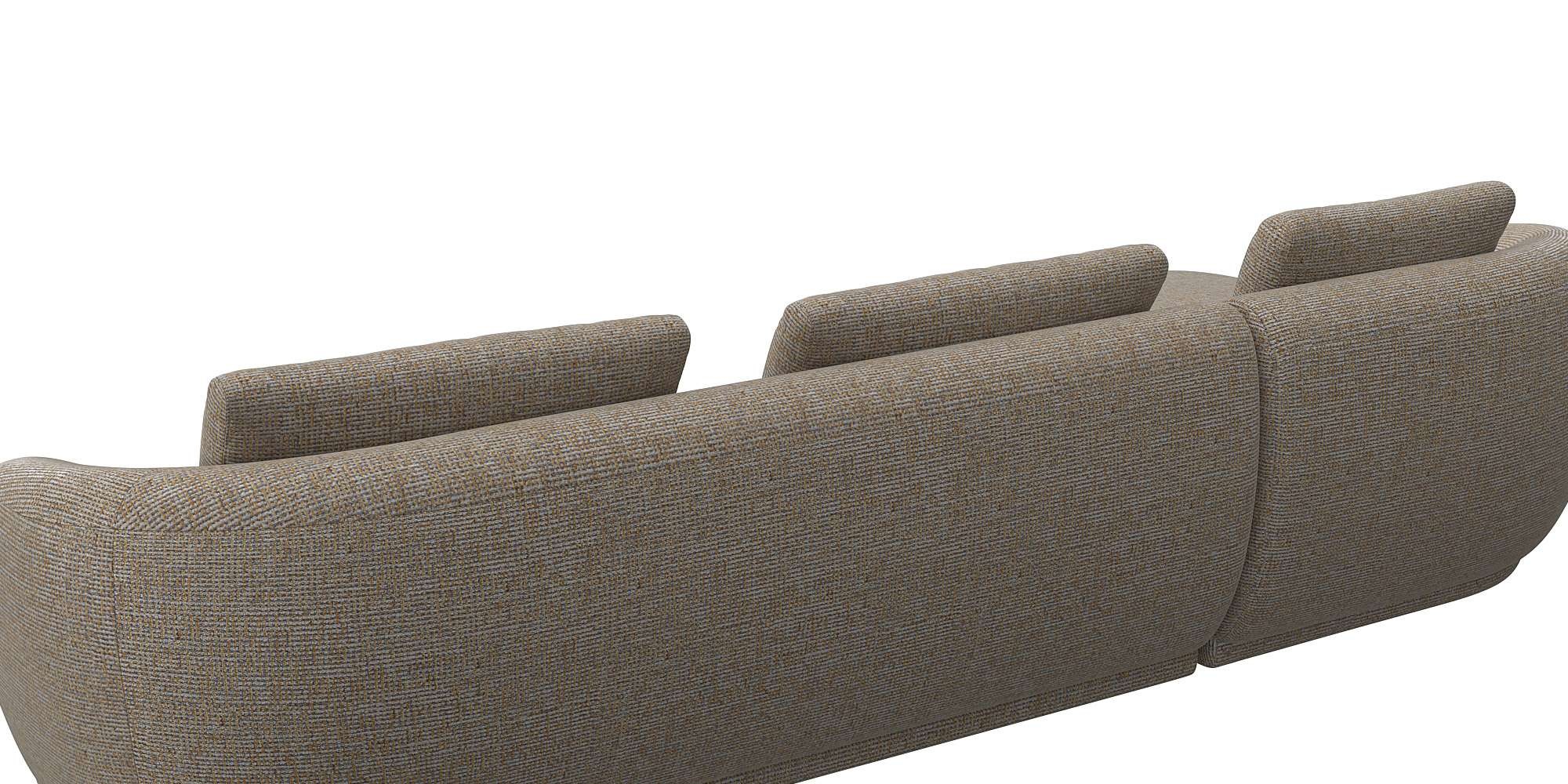 FLEXLUX Wohnlandschaft »Torino, rund, L-Form, Sofa-Ecke mit Recamiere, Longchair-Sofa«, Modernes, organisches Sofa-Design, Kaltschaum, Wellenunterfederung