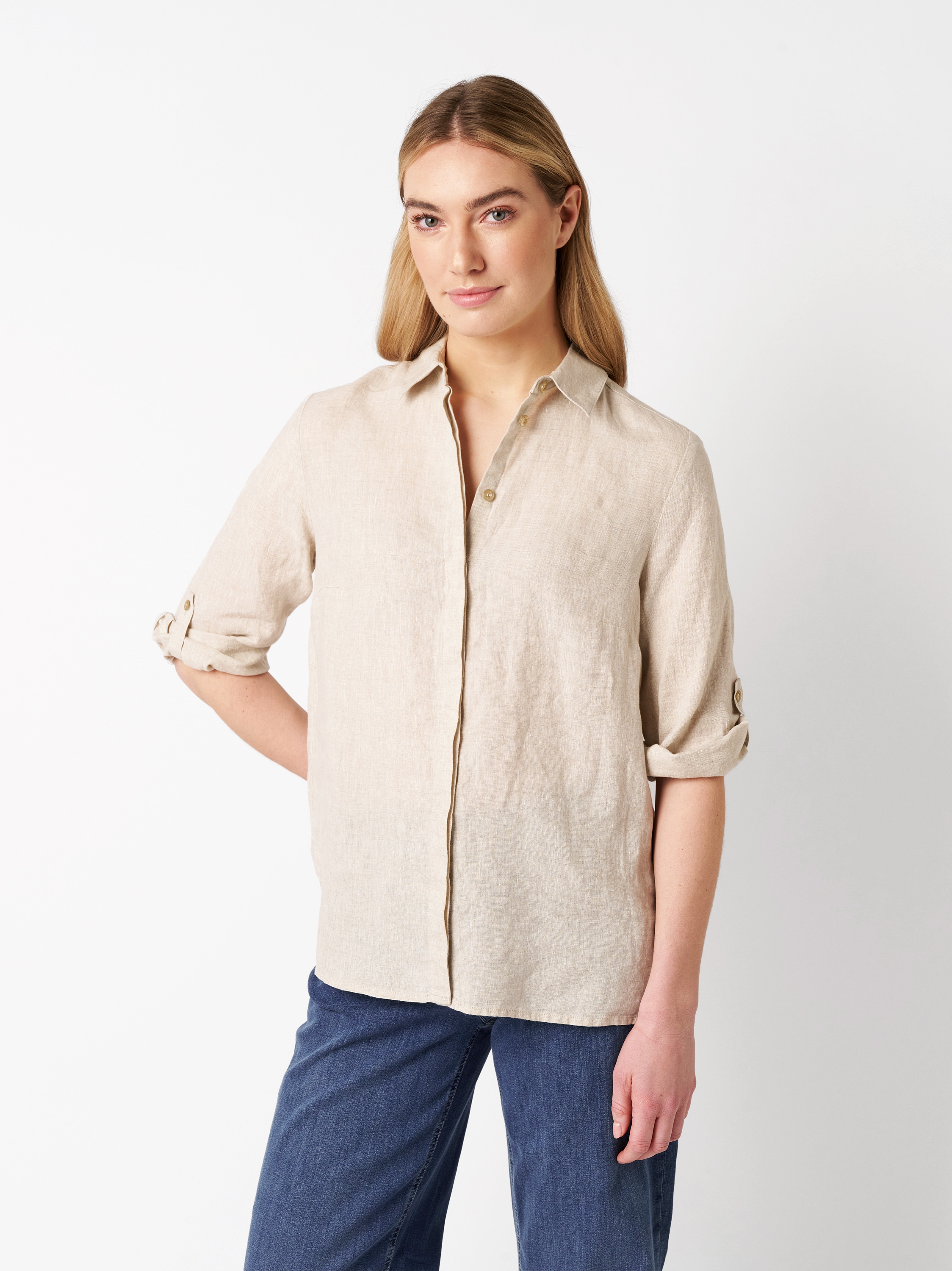 TONI Klassische Bluse "Clay 3/4-Arm" aus sommerlicher Leinenqualität günstig online kaufen